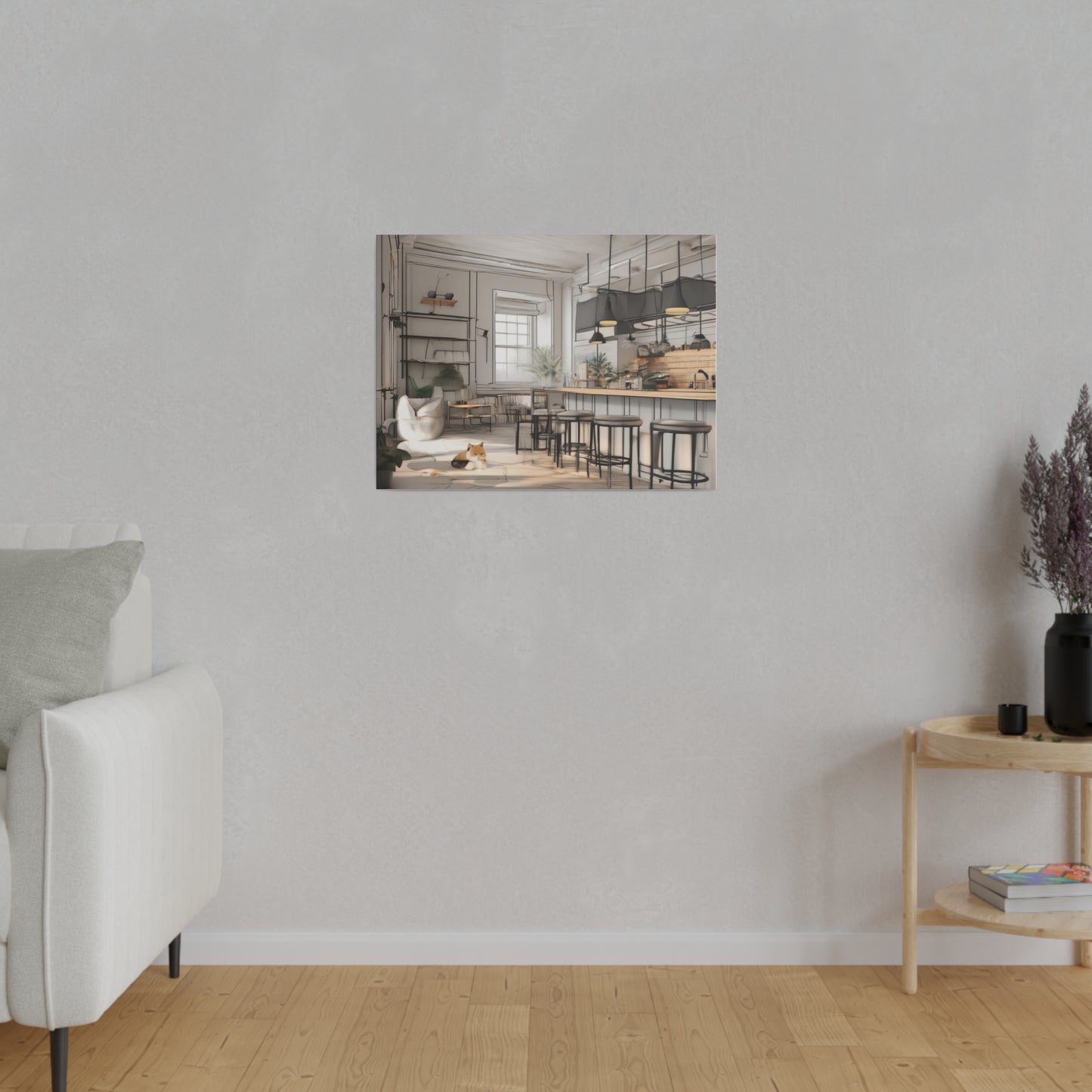 Cat, Kitchen, Matte Canvas, Stretched, 0.75"