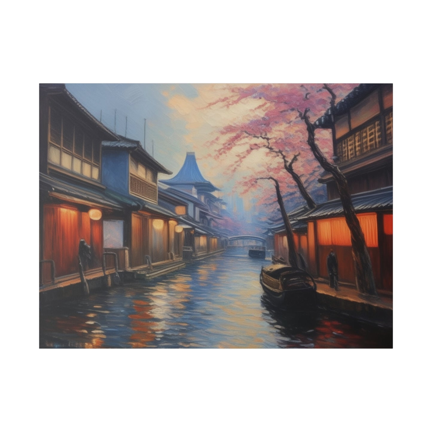 Japanese Canal, Wall Art, Matte Canvas, Stretched, 0.75"