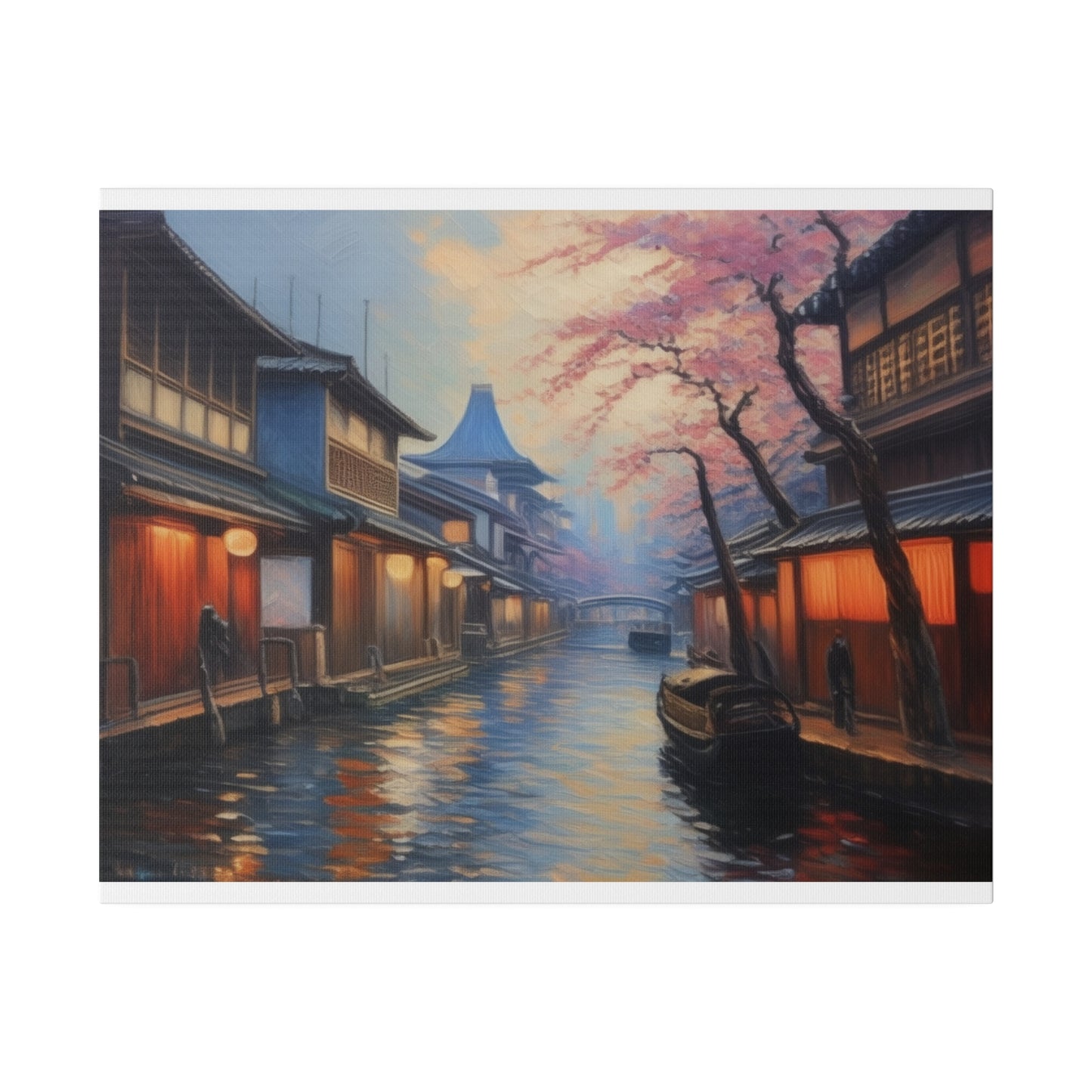 Japanese Canal, Wall Art, Matte Canvas, Stretched, 0.75"