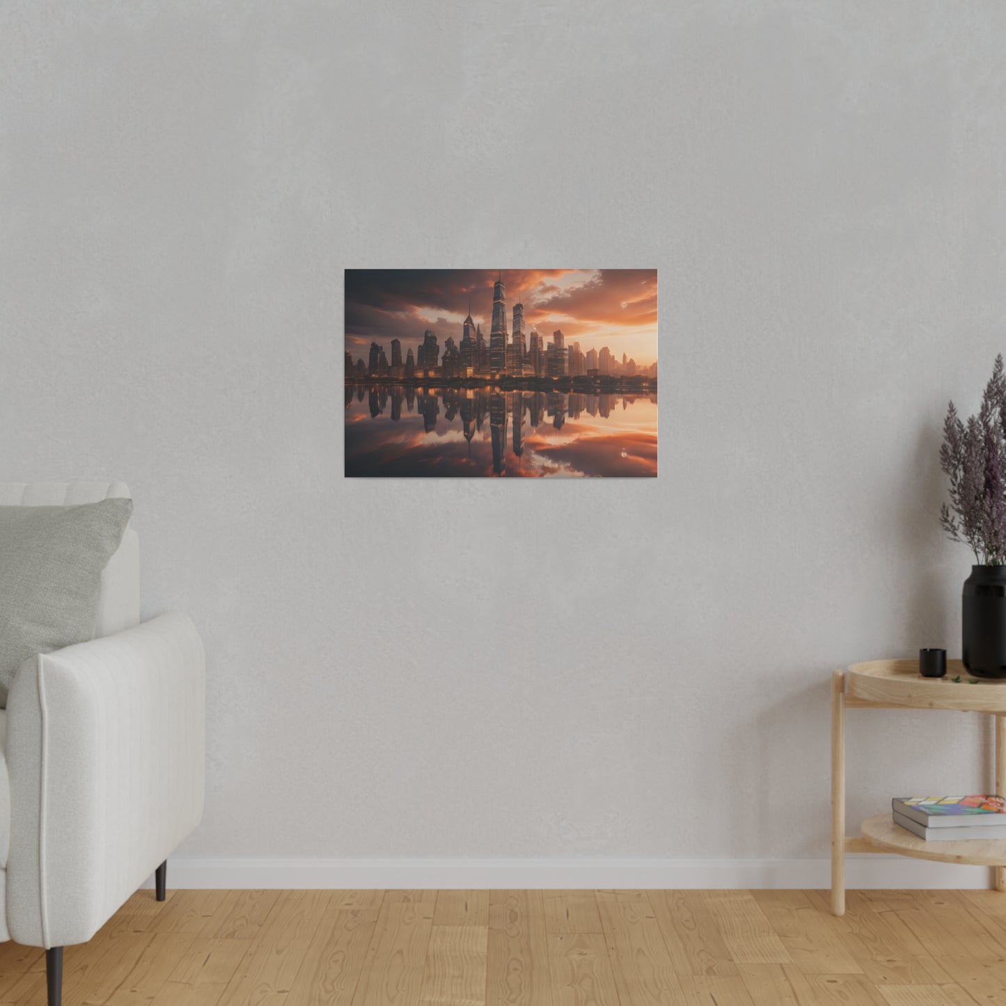 City lights, Wall Art, Matte Canvas, Stretched, 0.75"