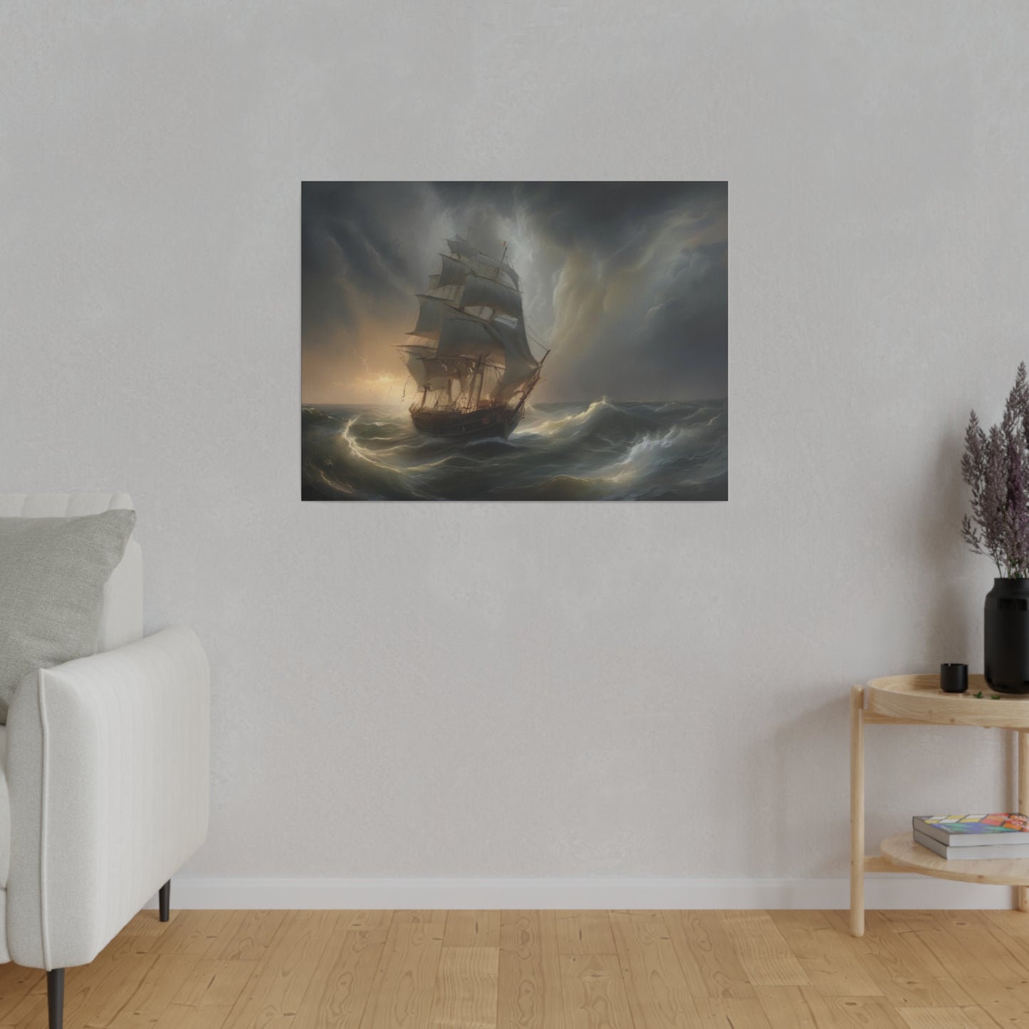 Sailing the Storm, Wall Art, Matte Canvas, Stretched, 0.75"