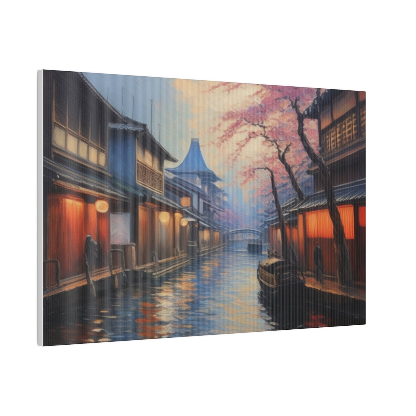 Japanese Canal, Wall Art, Matte Canvas, Stretched, 0.75"