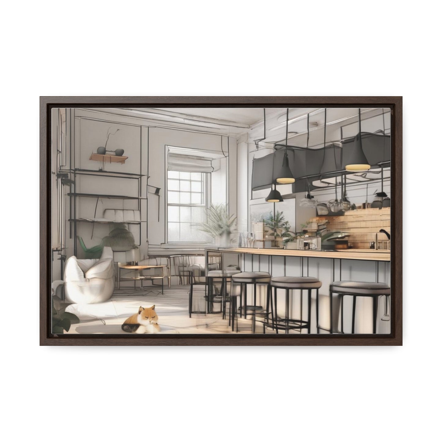 Cat, Kitchen, Gallery Canvas Wraps, Horizontal Frame