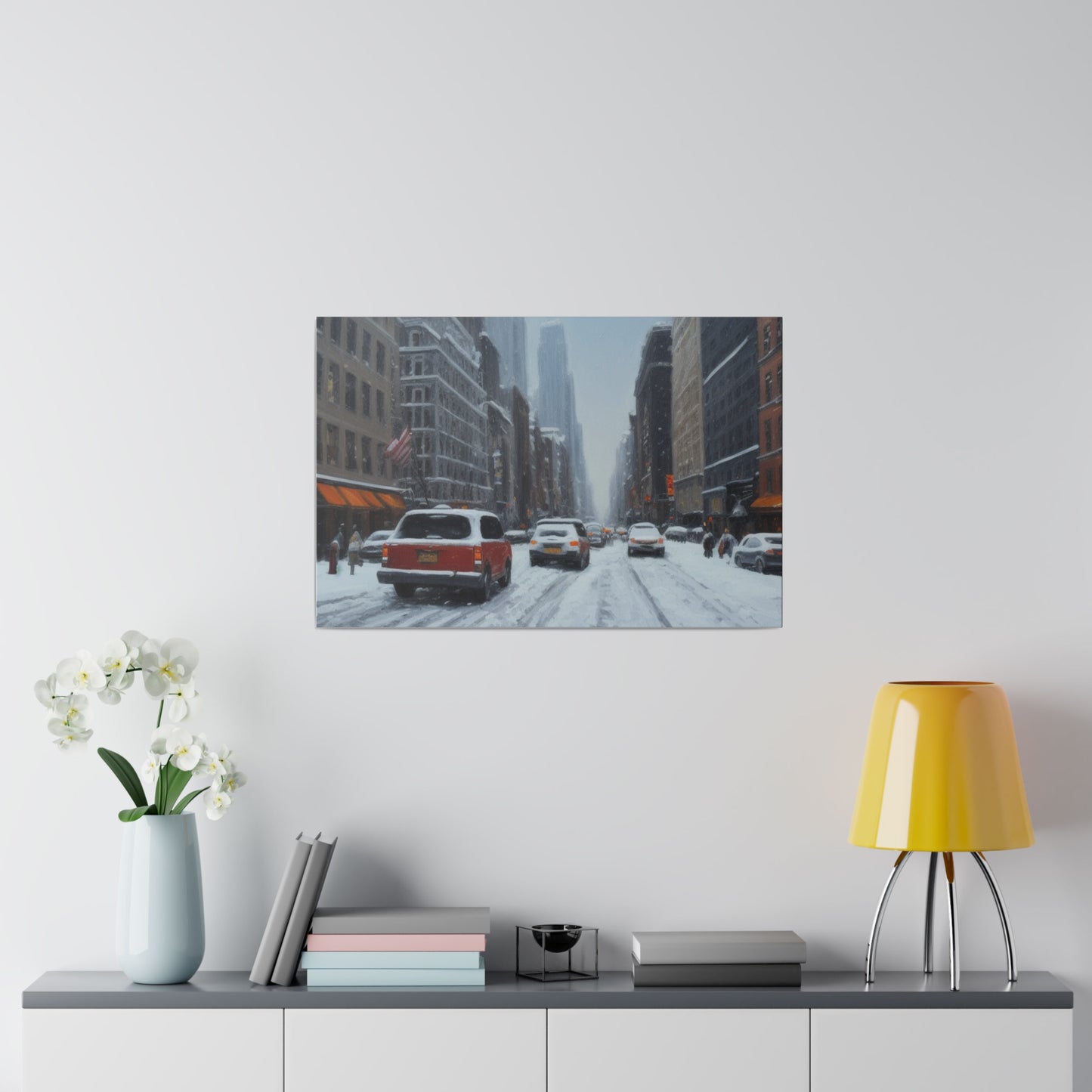 Snowy City, Wall Art, Matte Canvas, Stretched, 0.75"