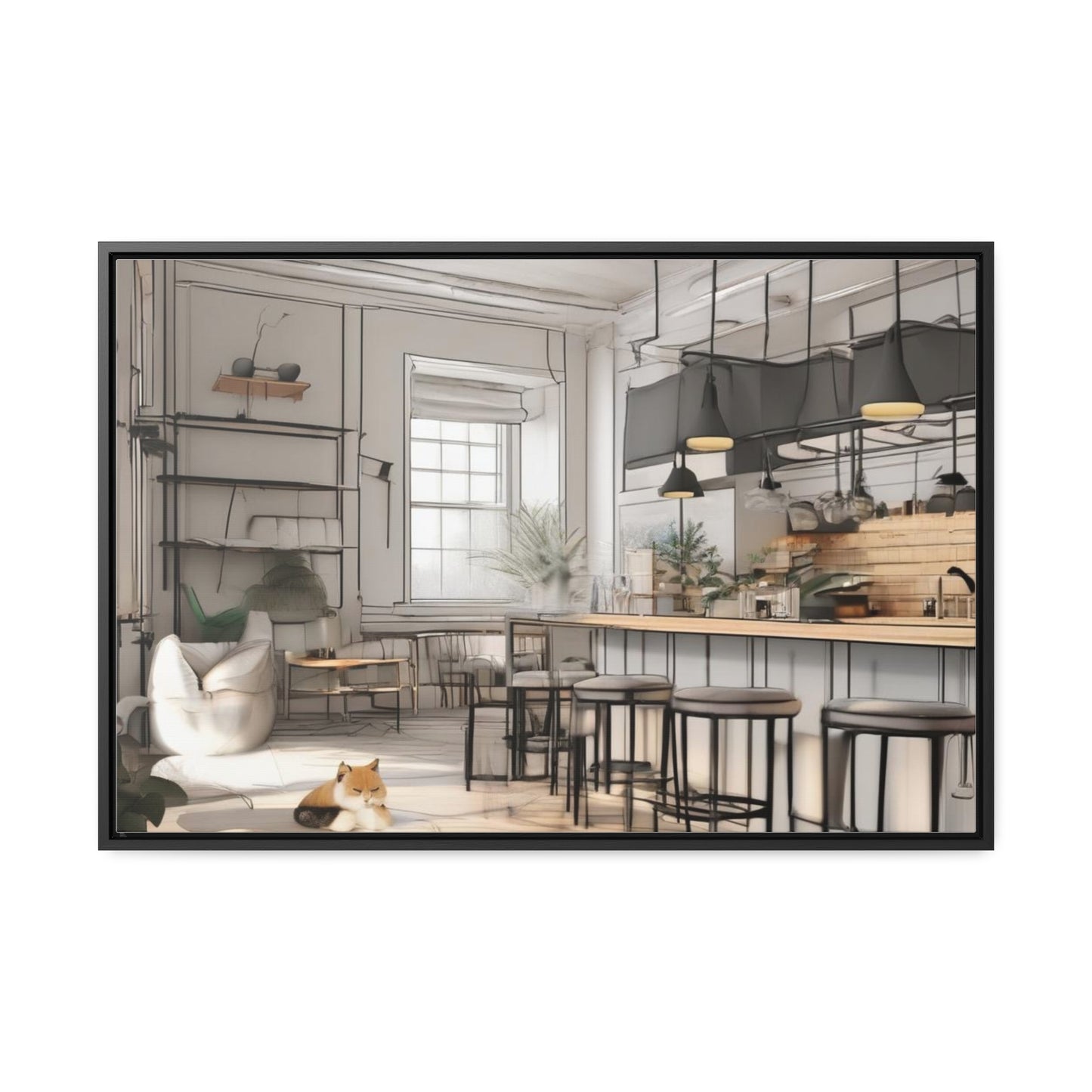 Cat, Kitchen, Gallery Canvas Wraps, Horizontal Frame