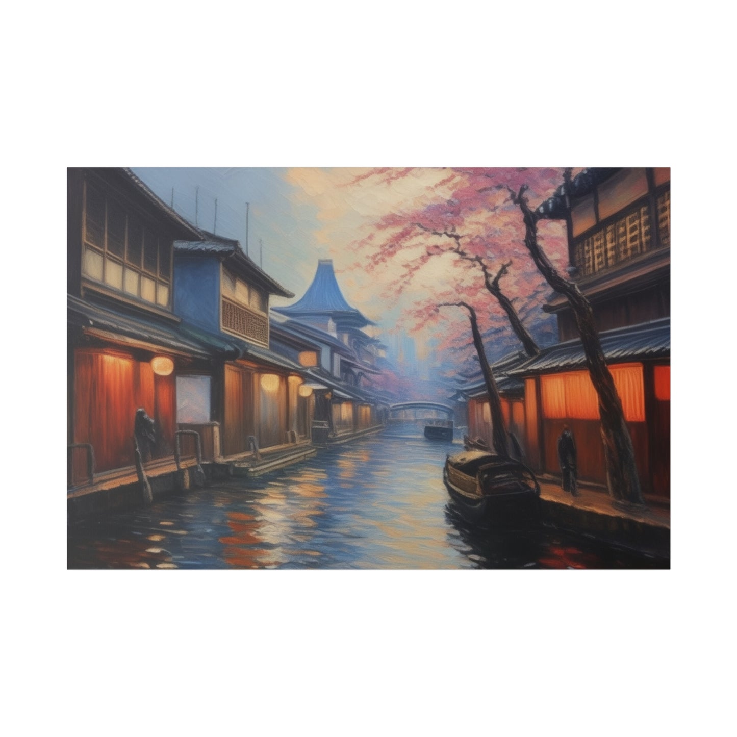 Japanese Canal, Wall Art, Matte Canvas, Stretched, 0.75"