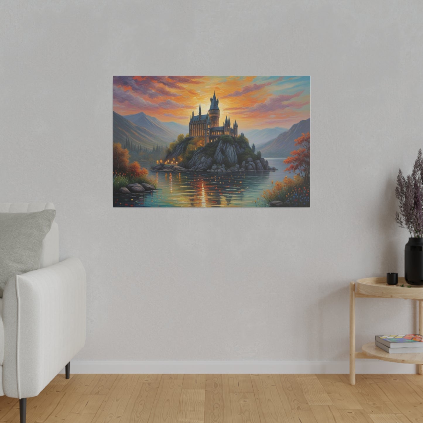 Hogwarts Like Castle, Wall Art, Matte Canvas, Stretched, 0.75"