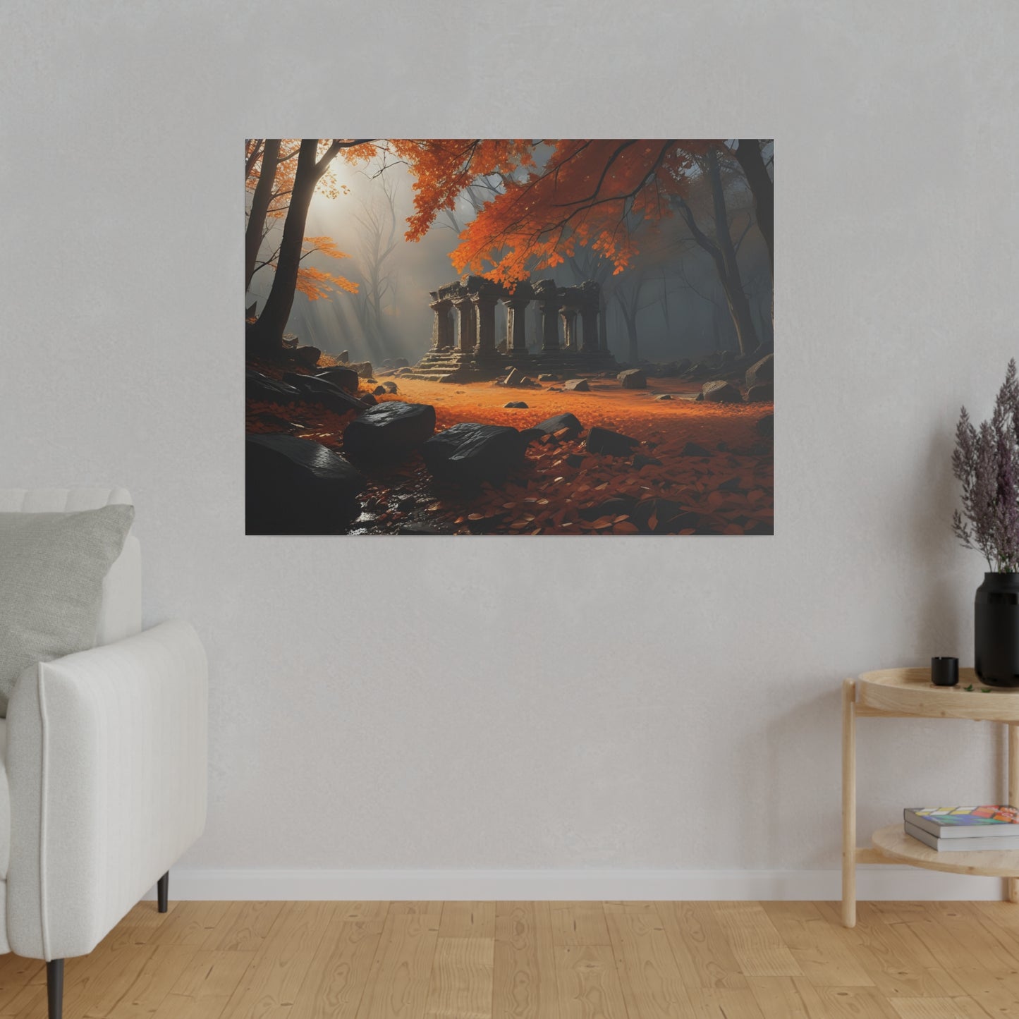 Ruins in the Woods, Wall Art, Matte Canvas, Stretched, 0.75"