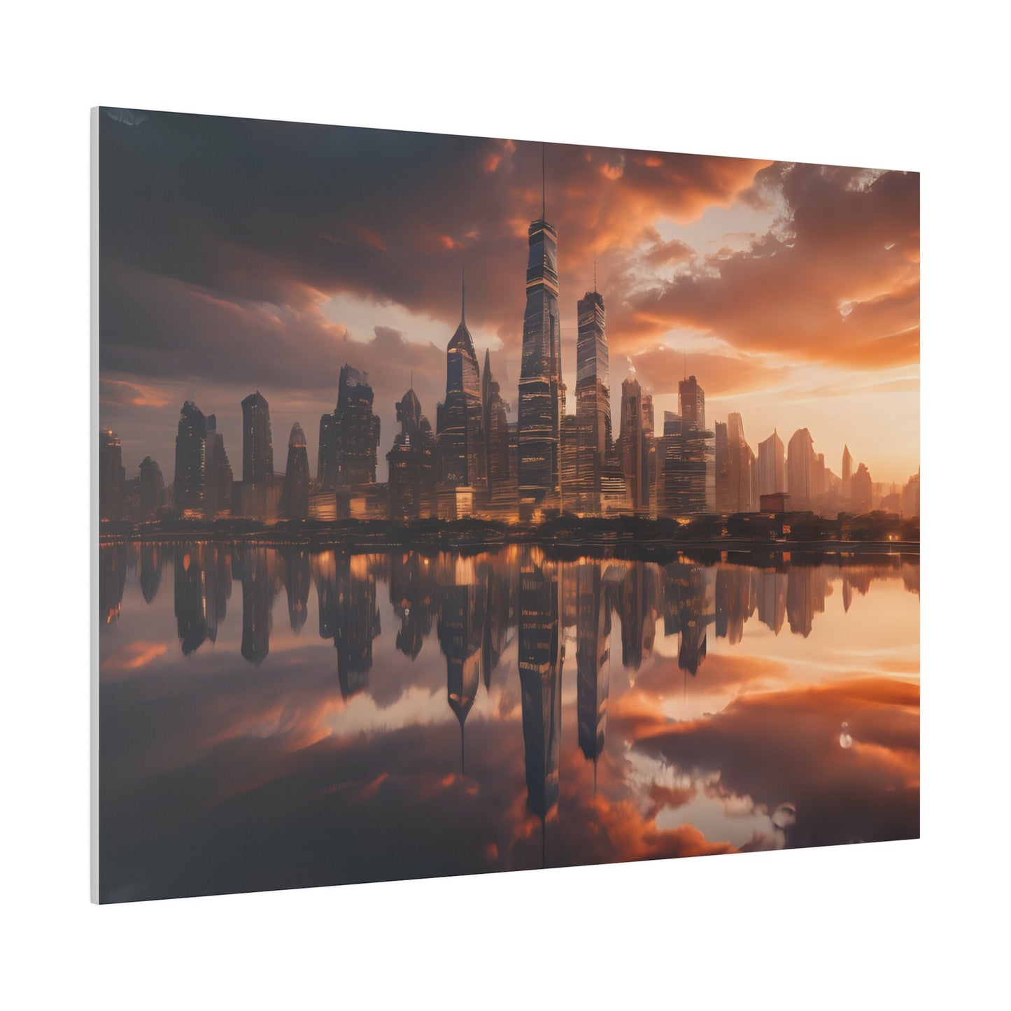 City lights, Wall Art, Matte Canvas, Stretched, 0.75"