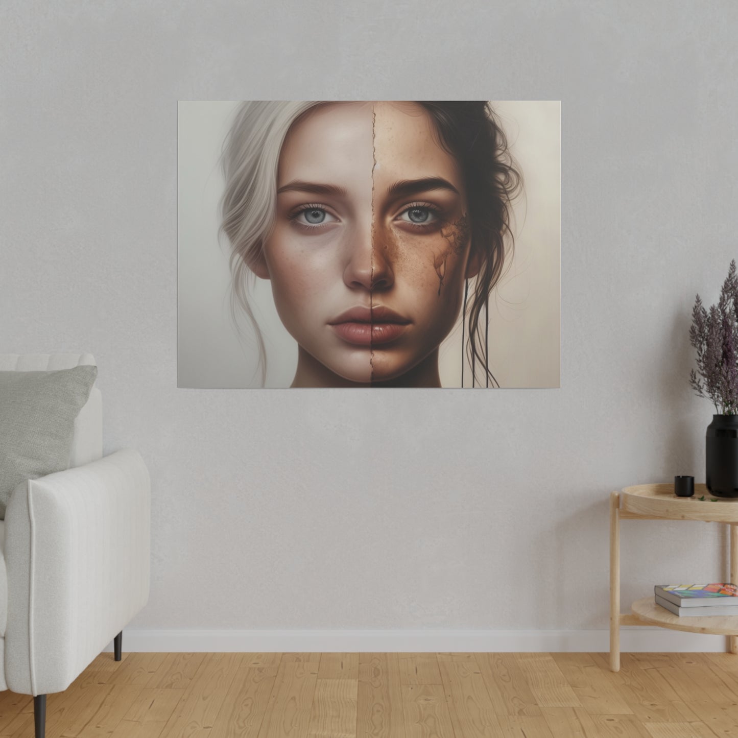 Woman, Face, Wall Art, Matte Canvas, Stretched, 0.75"