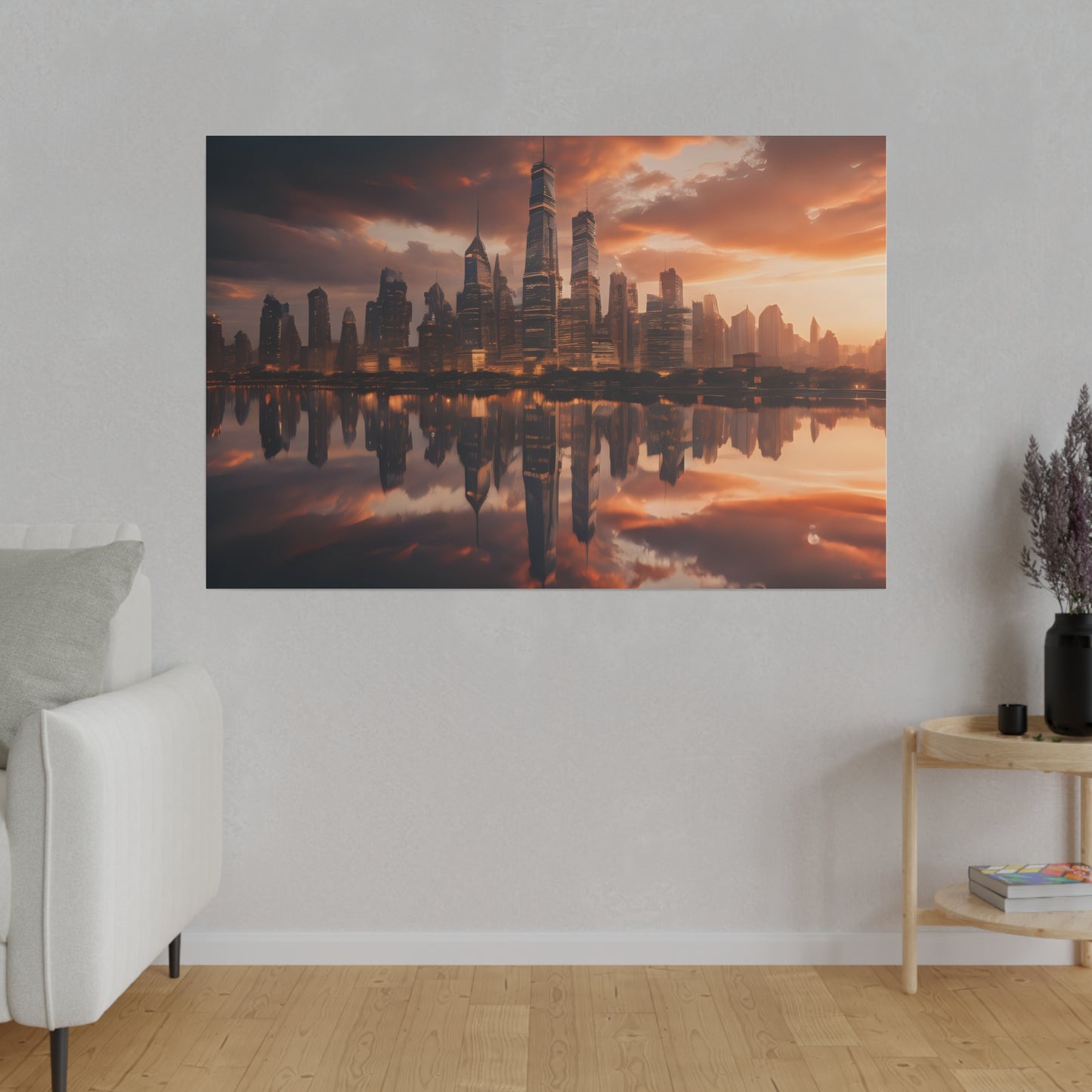 City lights, Wall Art, Matte Canvas, Stretched, 0.75"