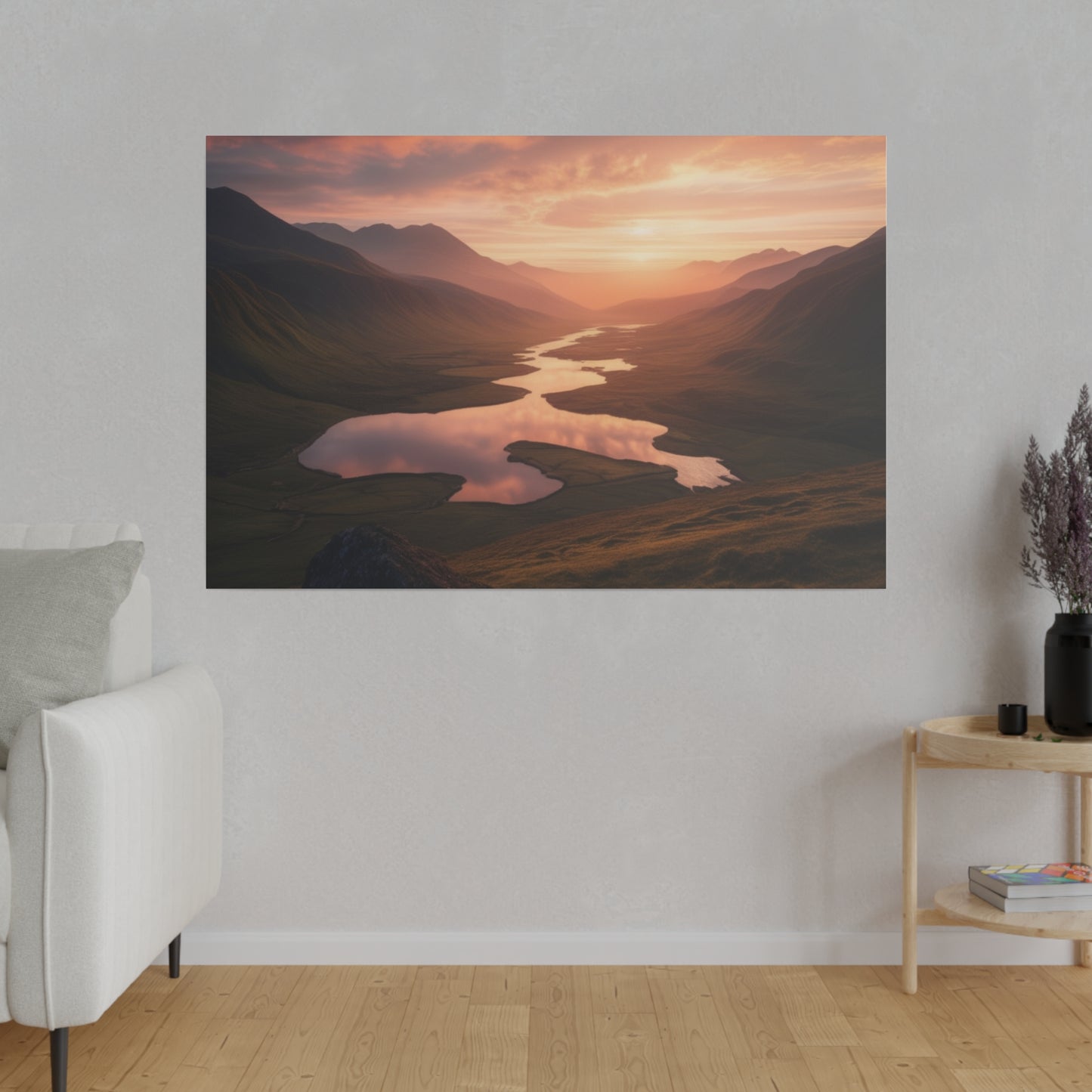 Wall Art, Mountain Valley, Matte Canvas, Stretched, 0.75"