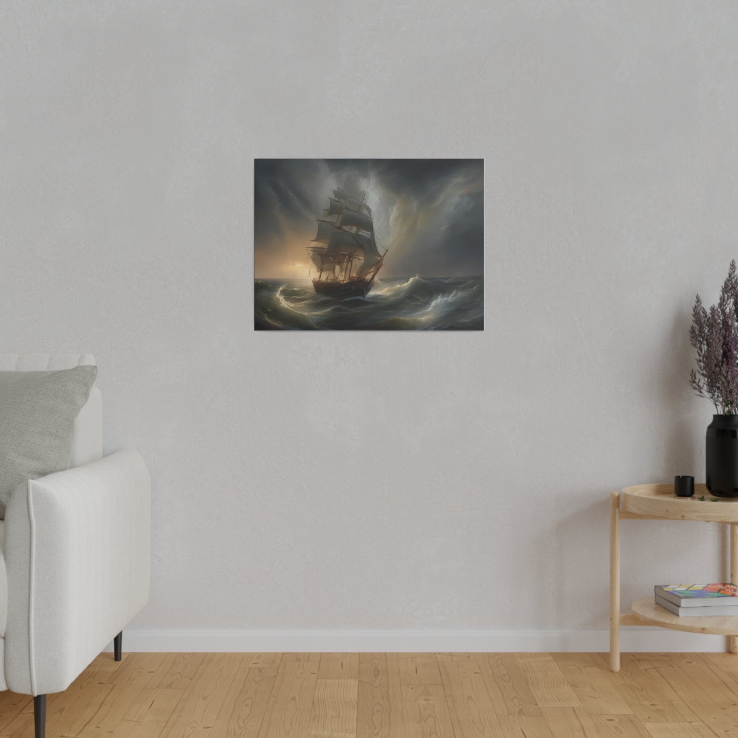 Sailing the Storm, Wall Art, Matte Canvas, Stretched, 0.75"