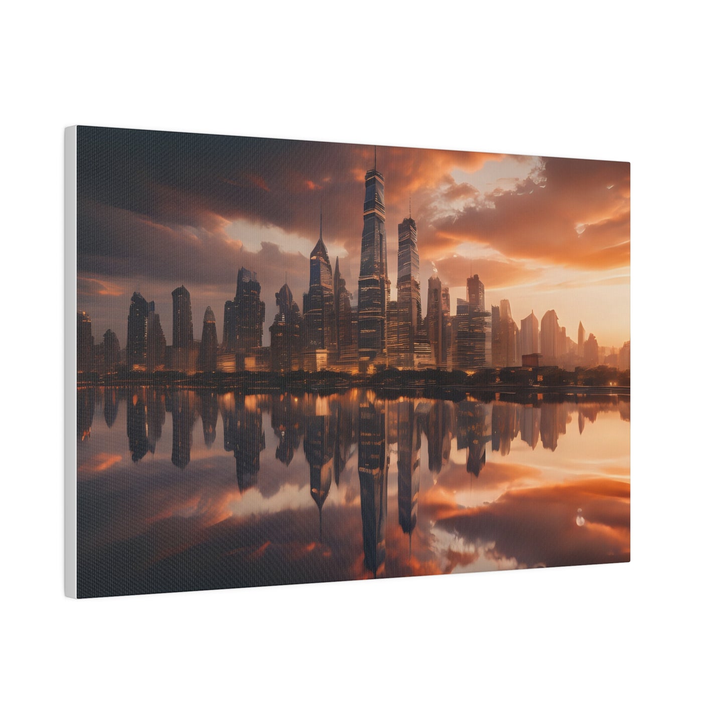 City lights, Wall Art, Matte Canvas, Stretched, 0.75"