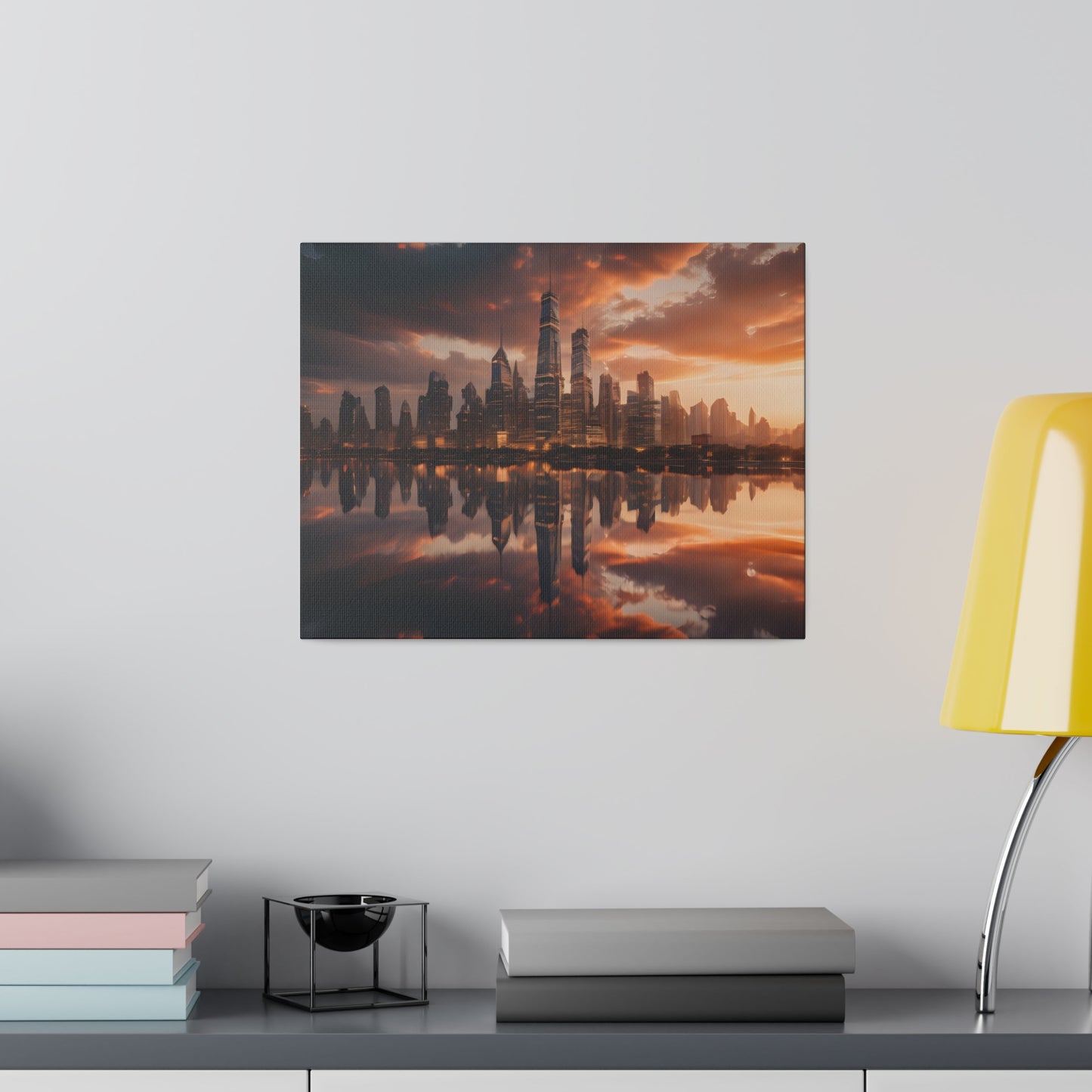 City lights, Wall Art, Matte Canvas, Stretched, 0.75"