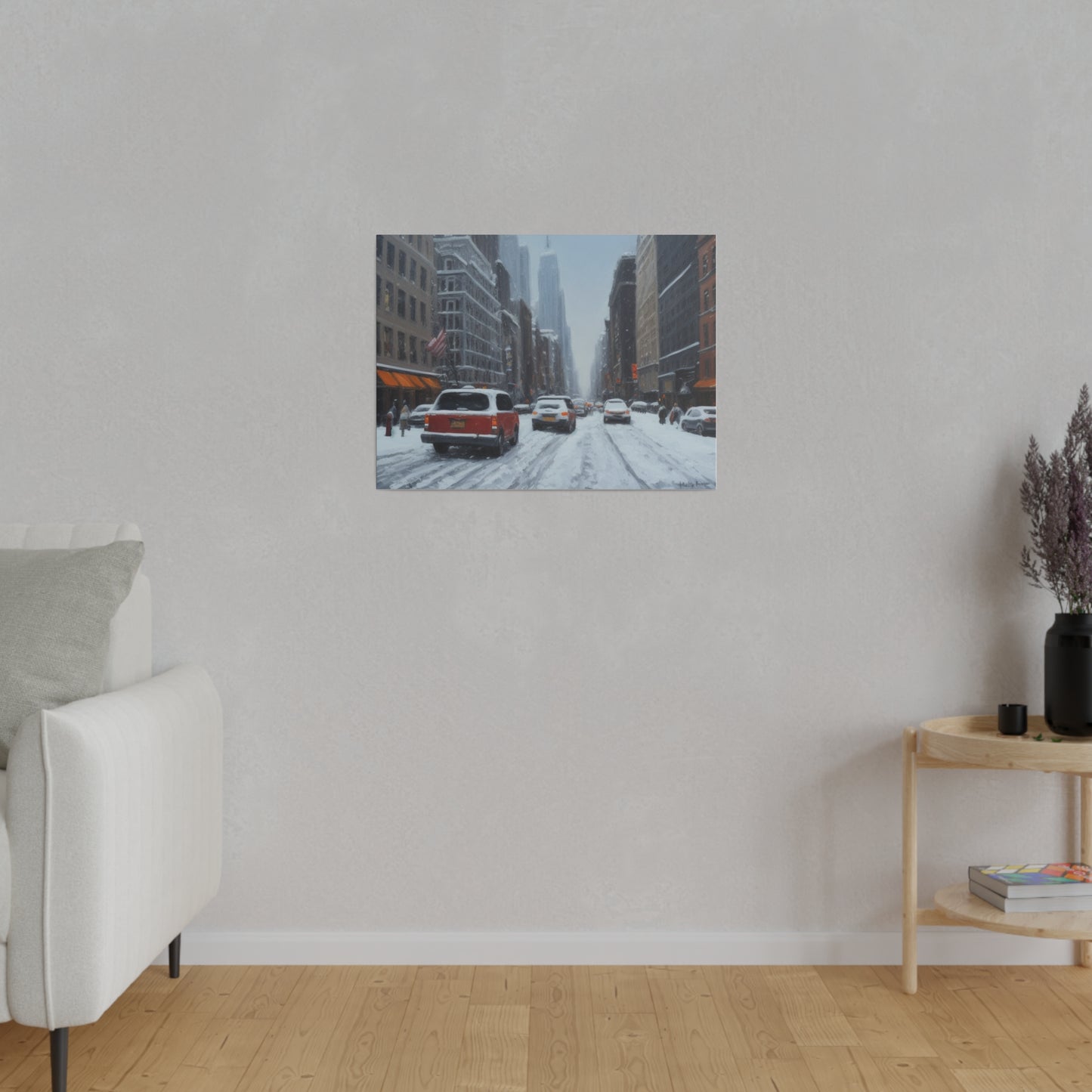 Snowy City, Wall Art, Matte Canvas, Stretched, 0.75"