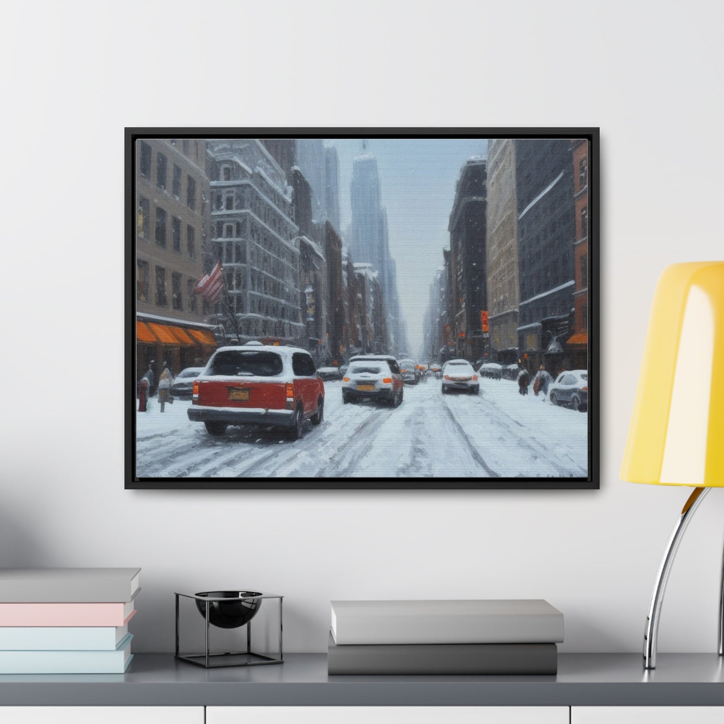 Snowy City, Wall Art, Gallery Canvas Wraps, Horizontal Frame