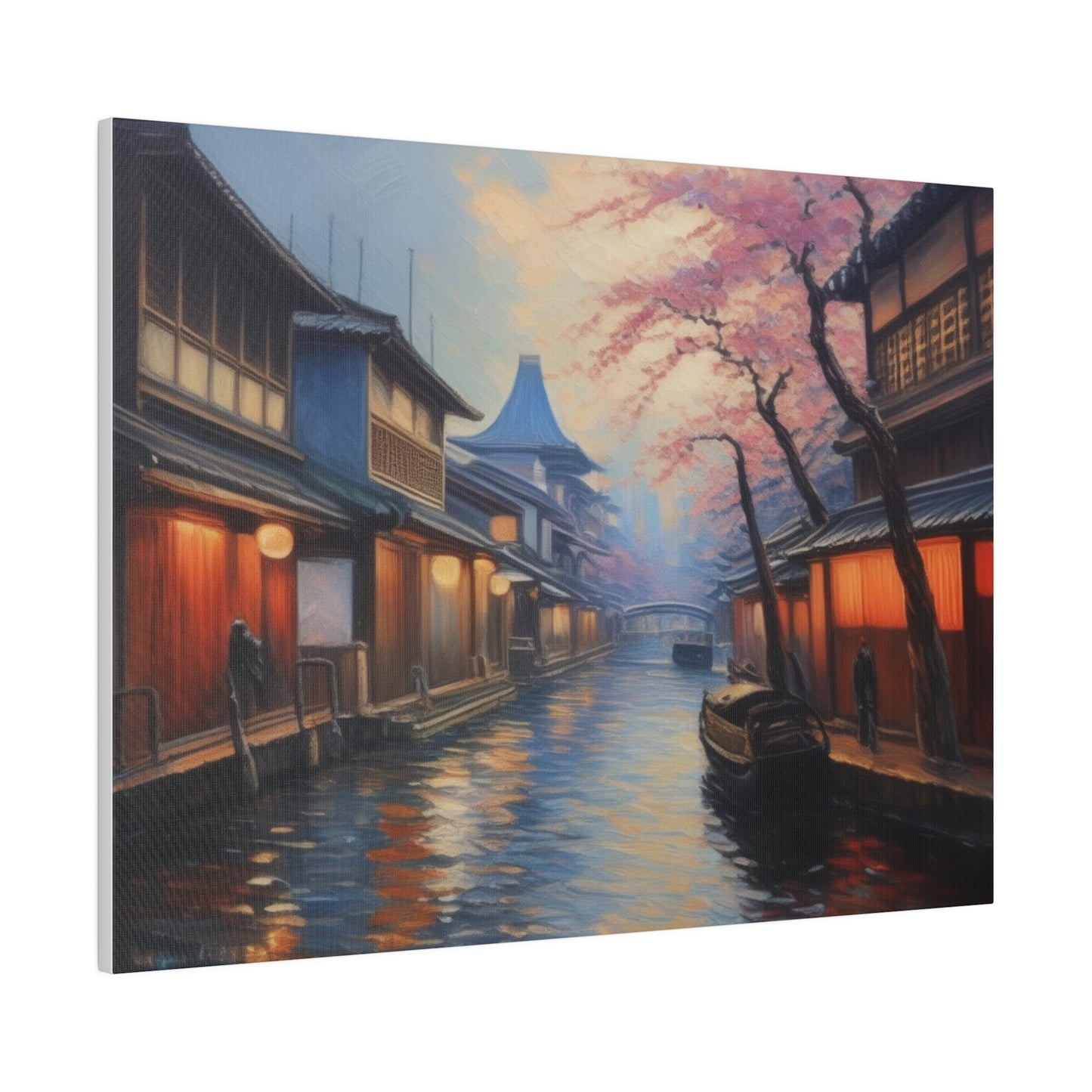 Japanese Canal, Wall Art, Matte Canvas, Stretched, 0.75"