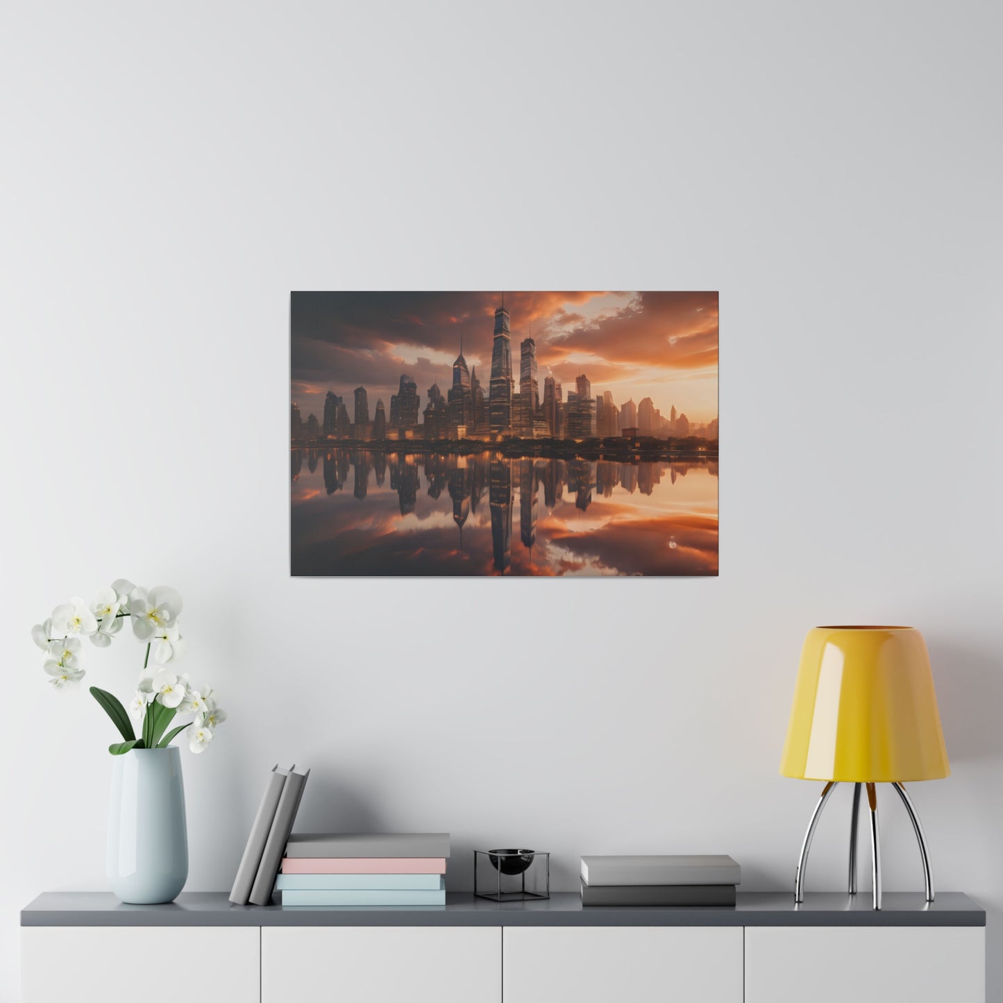 City lights, Wall Art, Matte Canvas, Stretched, 0.75"