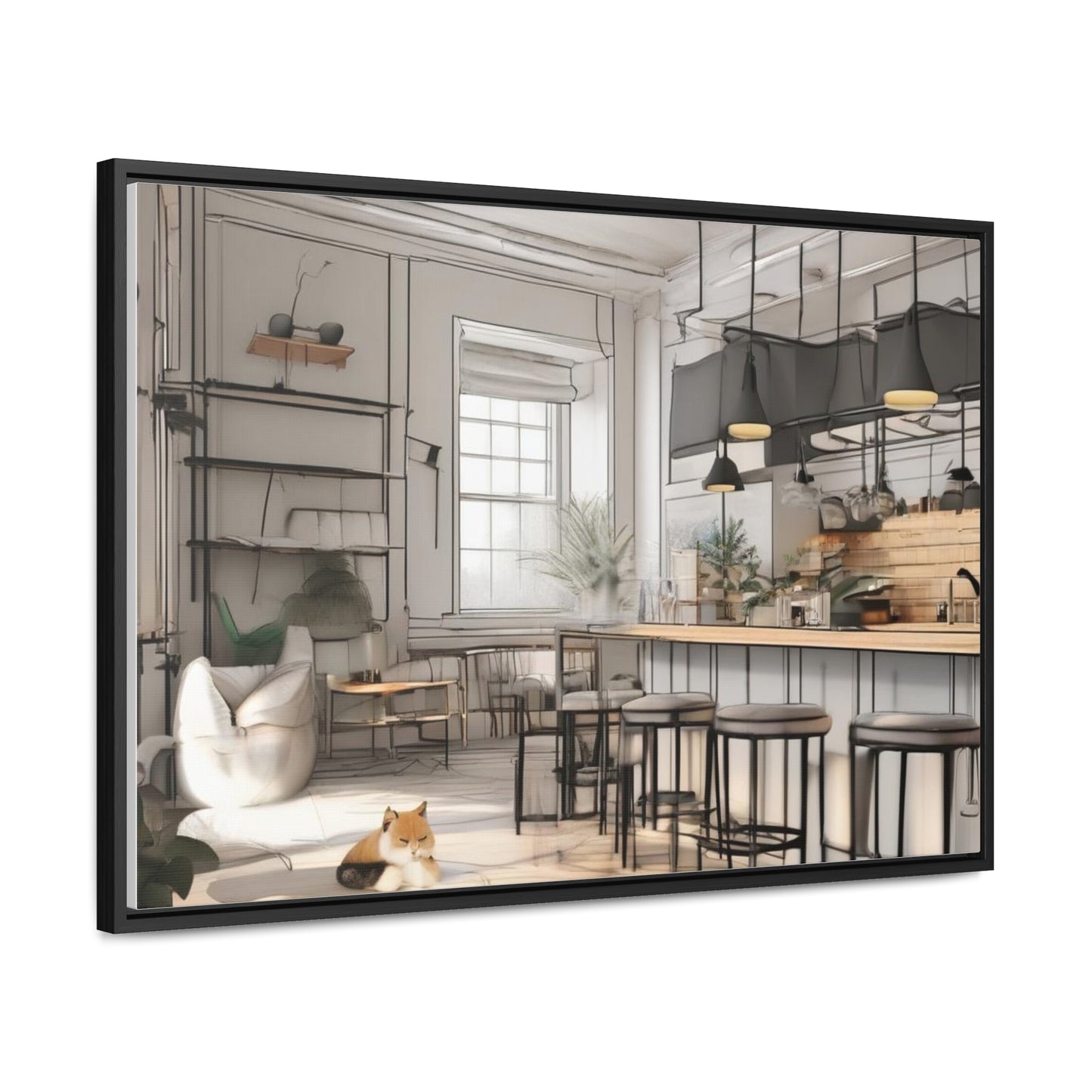 Cat, Kitchen, Gallery Canvas Wraps, Horizontal Frame