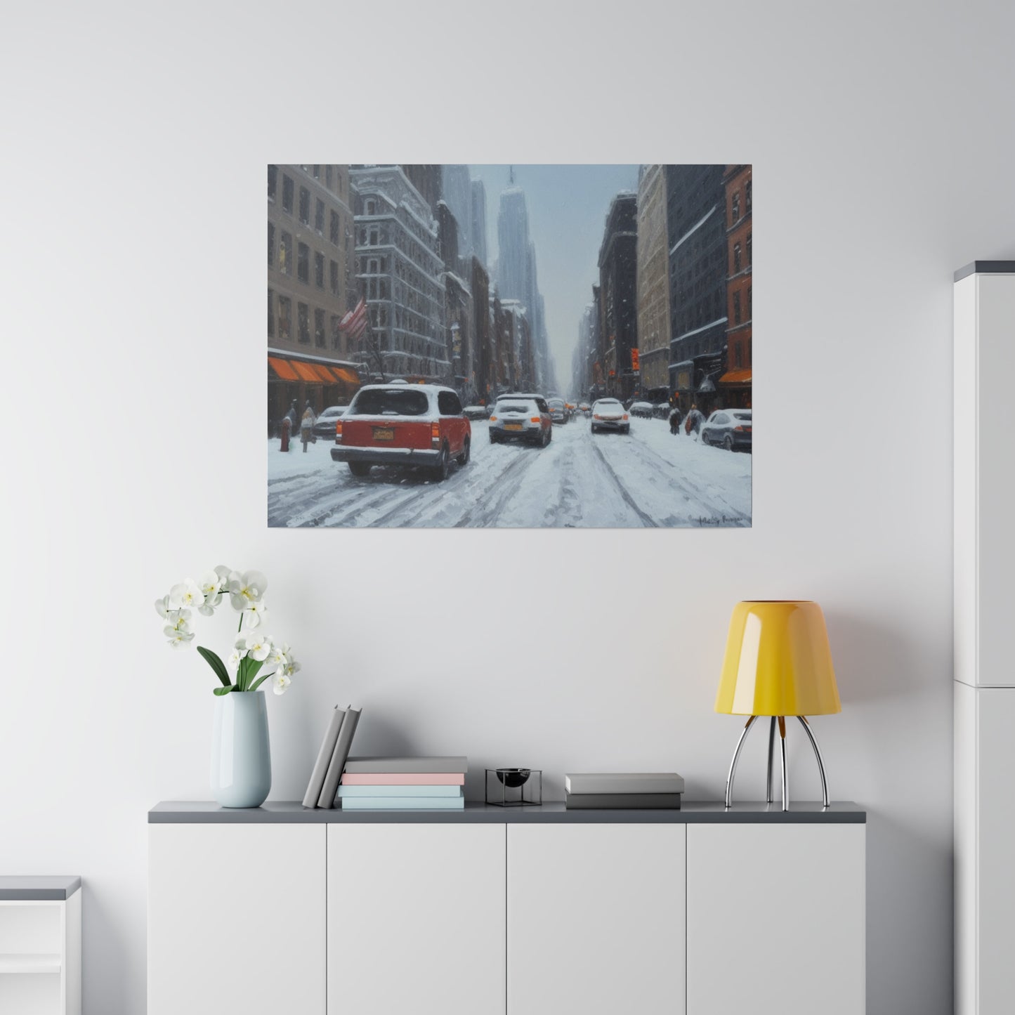 Snowy City, Wall Art, Matte Canvas, Stretched, 0.75"