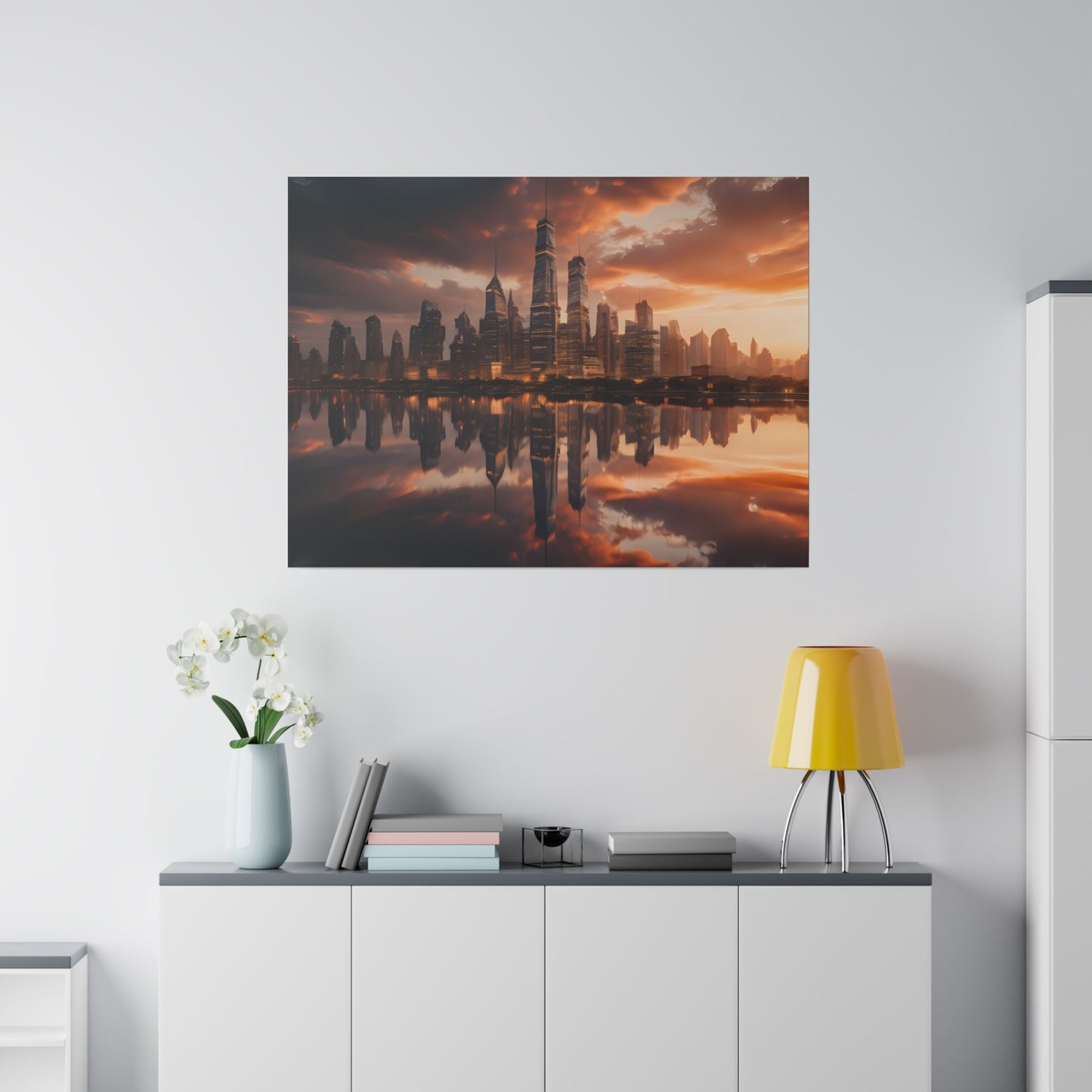 City lights, Wall Art, Matte Canvas, Stretched, 0.75"