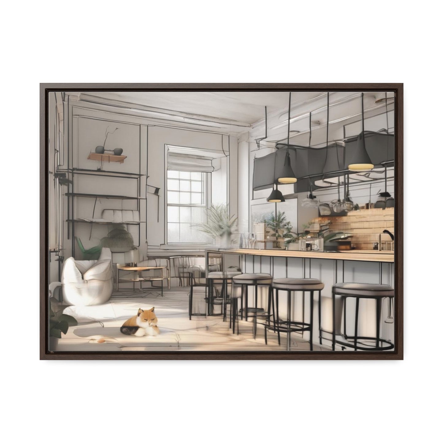 Cat, Kitchen, Gallery Canvas Wraps, Horizontal Frame