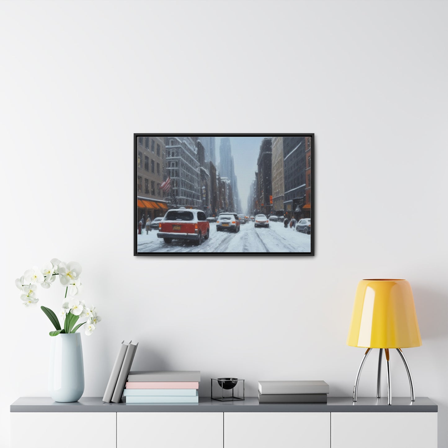 Snowy City, Wall Art, Gallery Canvas Wraps, Horizontal Frame