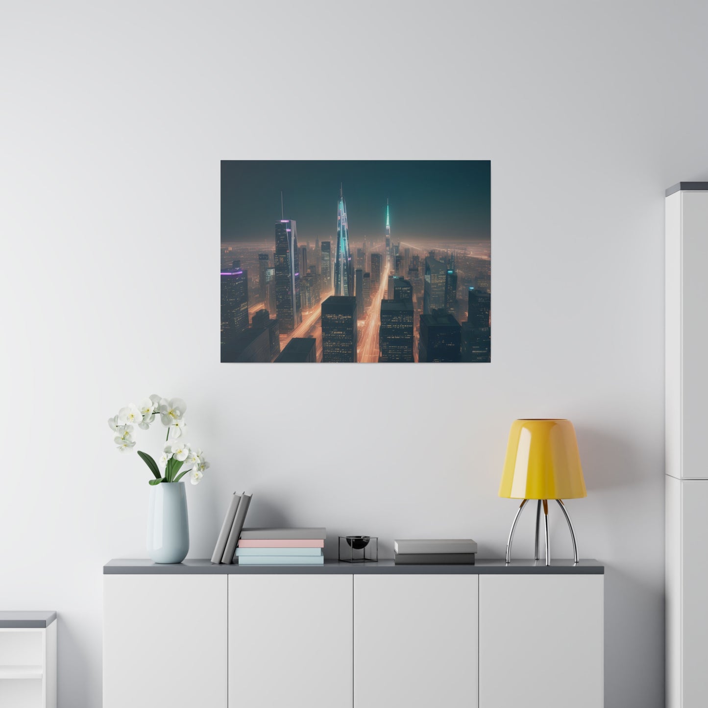 City Lights, Wall Art, Matte Canvas, Stretched, 0.75"