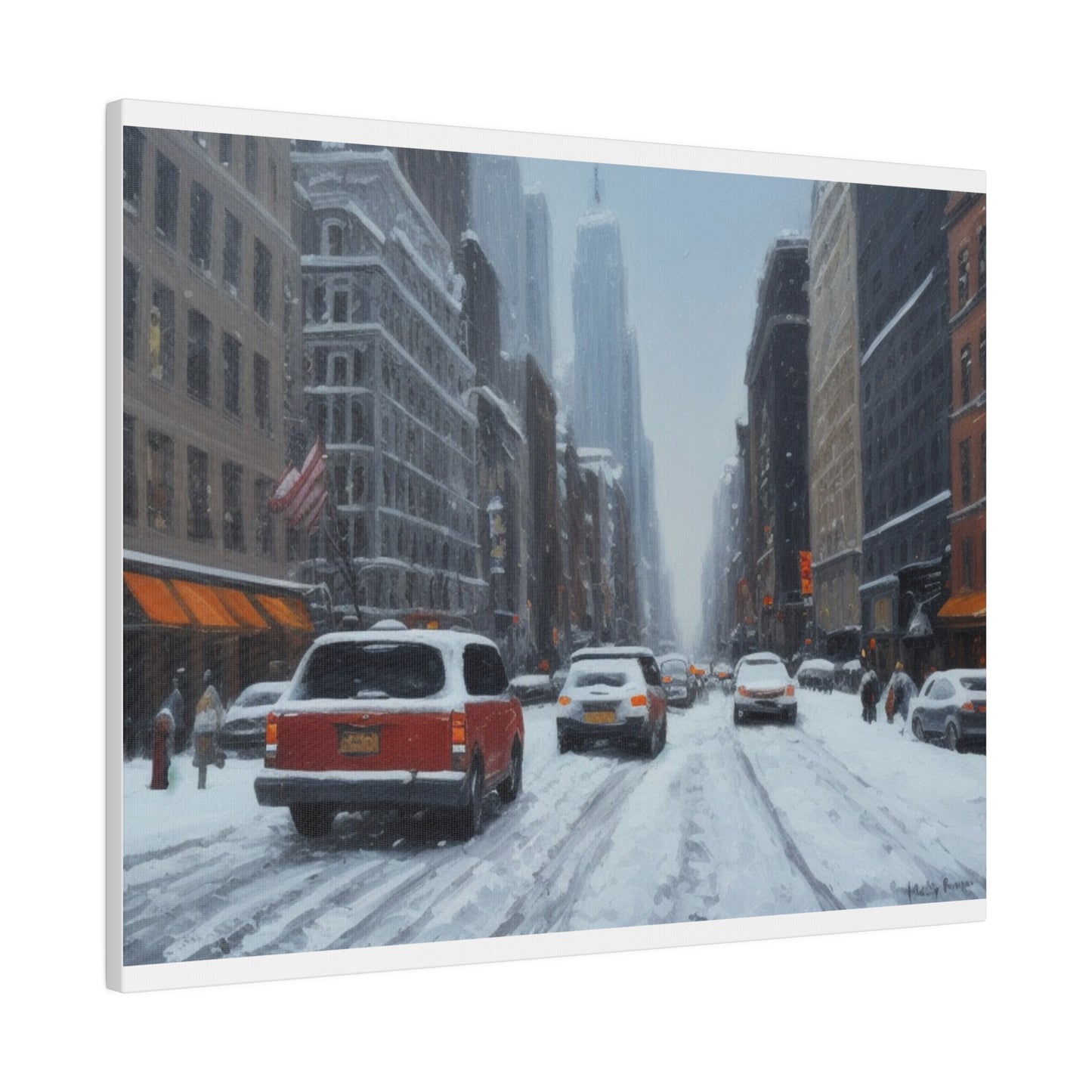 Snowy City, Wall Art, Matte Canvas, Stretched, 0.75"