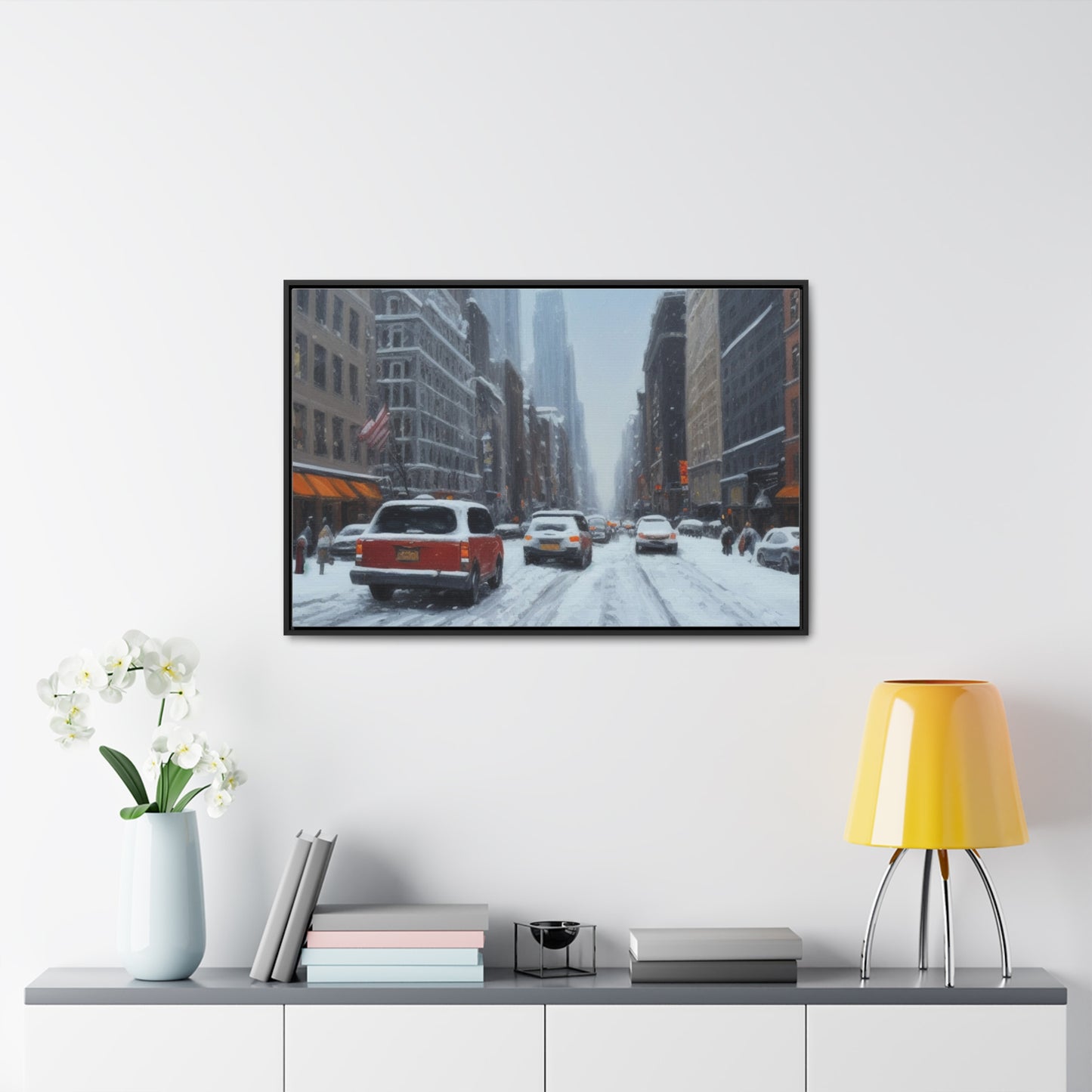 Snowy City, Wall Art, Gallery Canvas Wraps, Horizontal Frame