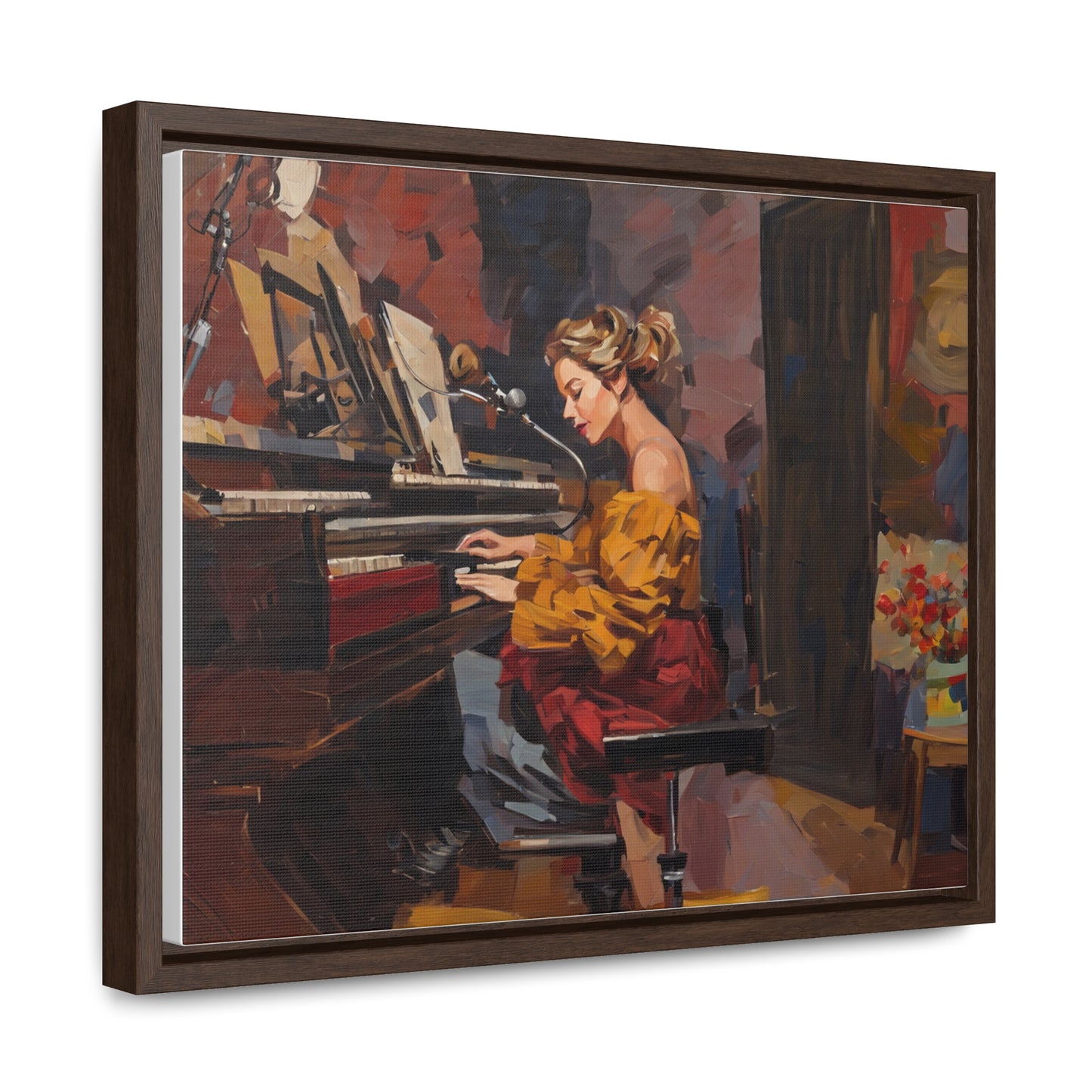 Woman playing piano, Wall Art, Gallery Canvas Wraps, Horizontal Frame