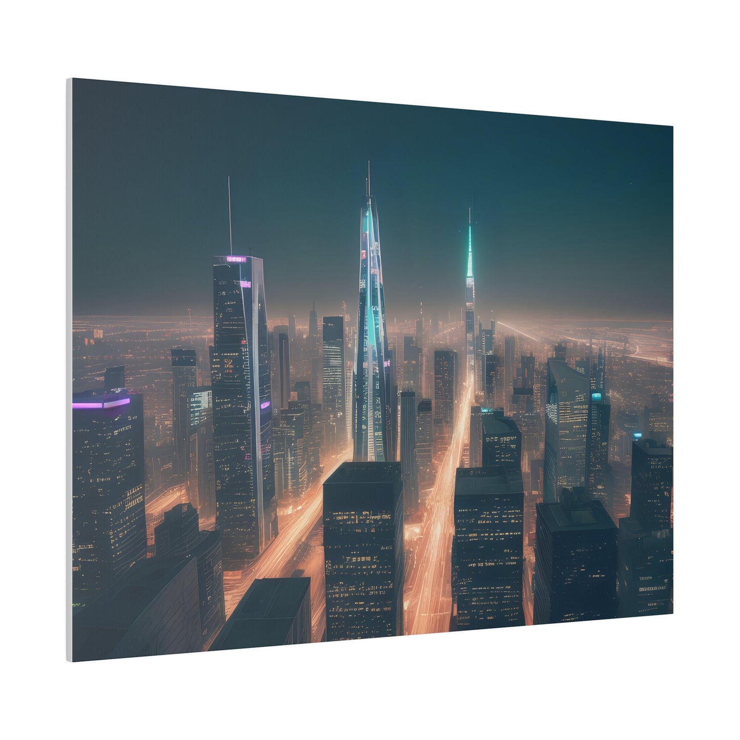 City Lights, Wall Art, Matte Canvas, Stretched, 0.75"