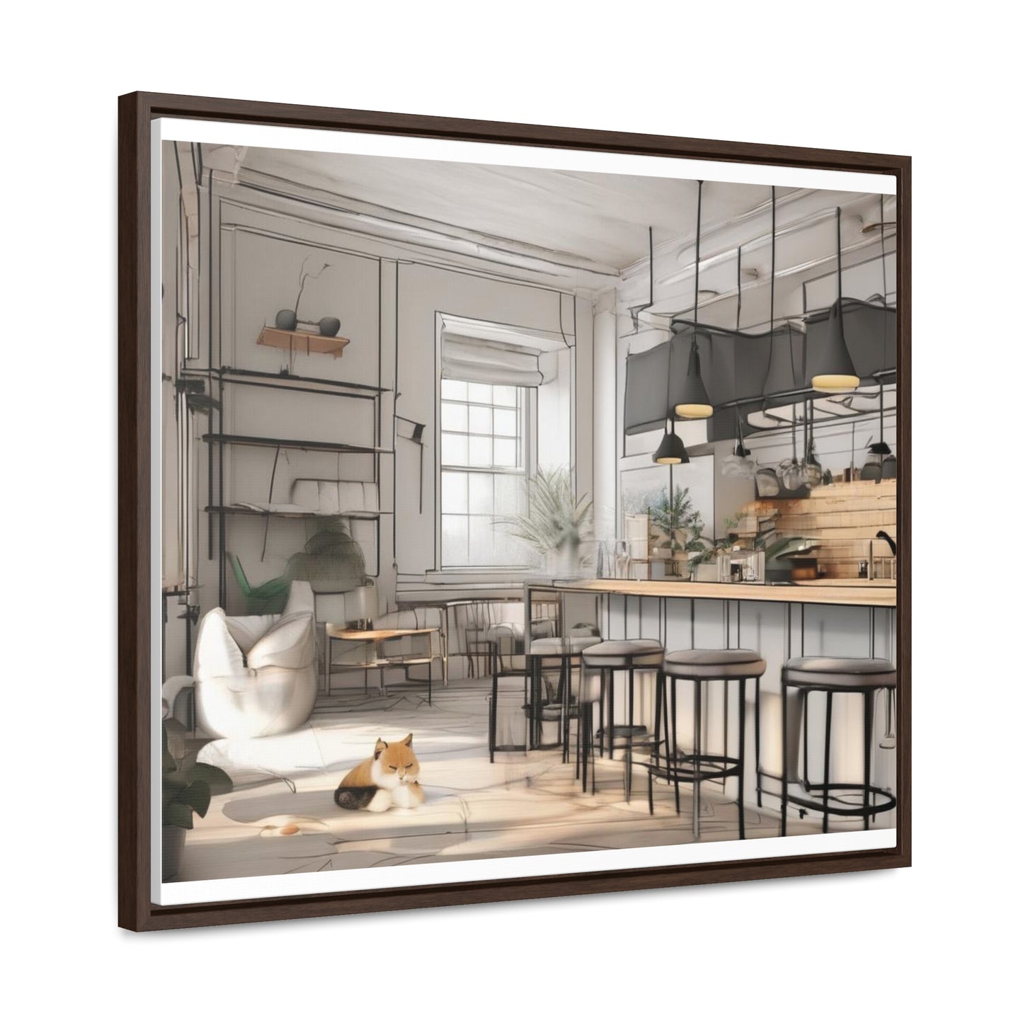 Cat, Kitchen, Gallery Canvas Wraps, Horizontal Frame