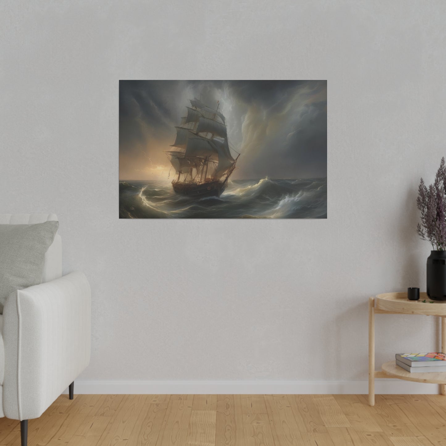 Sailing the Storm, Wall Art, Matte Canvas, Stretched, 0.75"