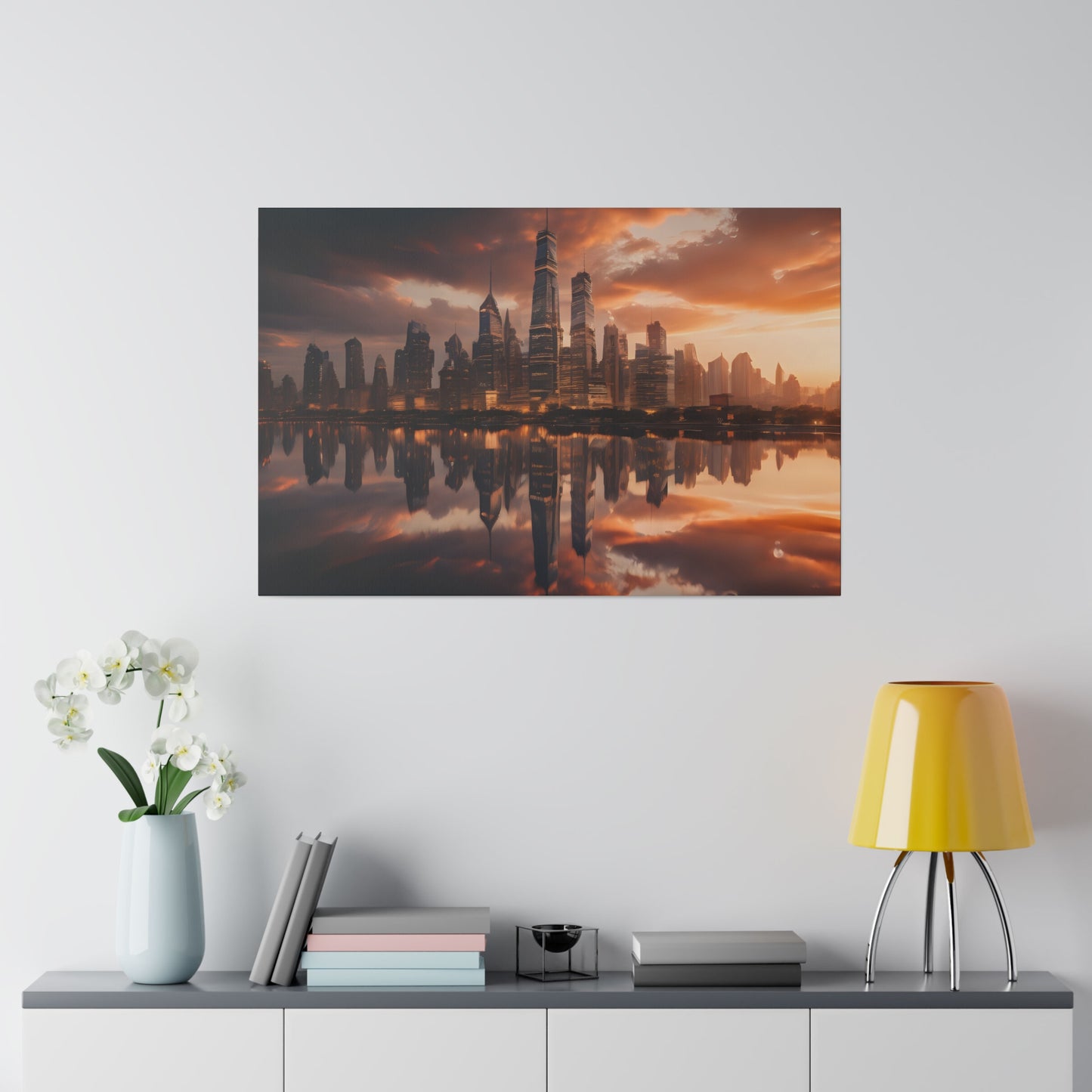 City lights, Wall Art, Matte Canvas, Stretched, 0.75"