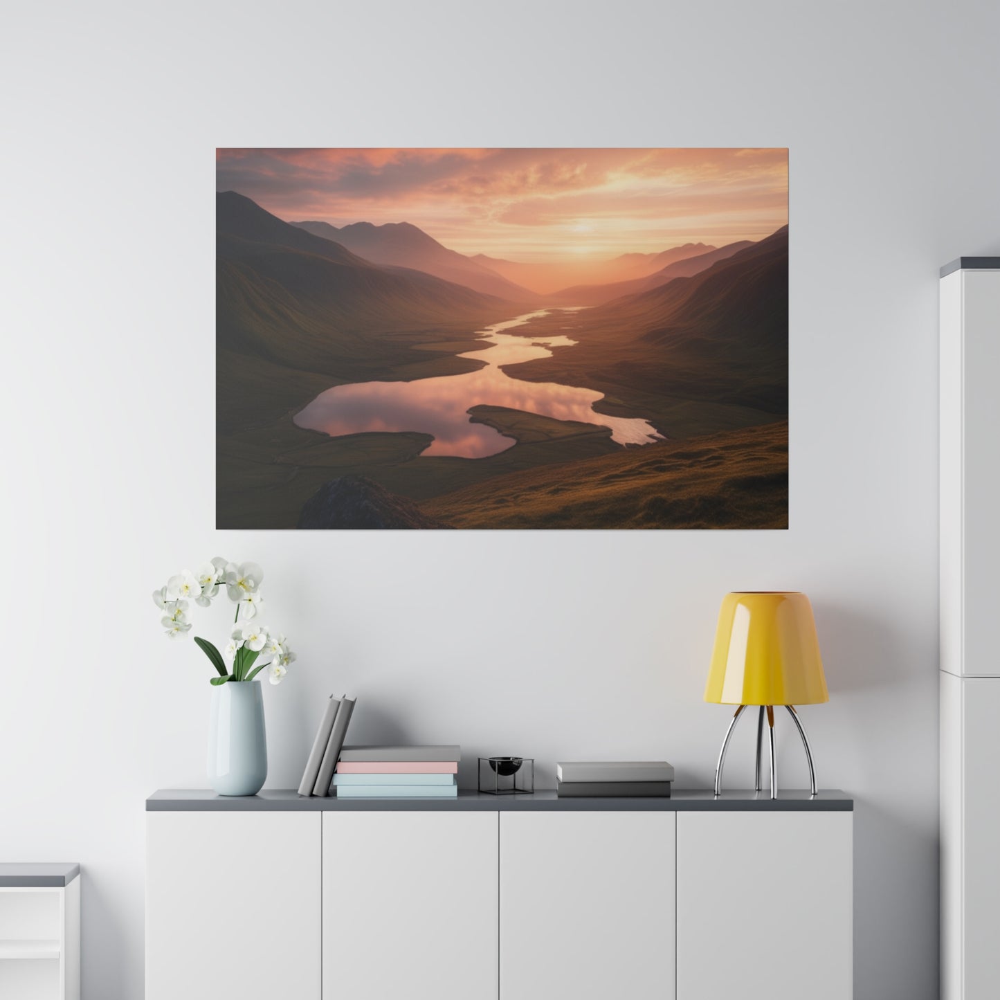 Wall Art, Mountain Valley, Matte Canvas, Stretched, 0.75"