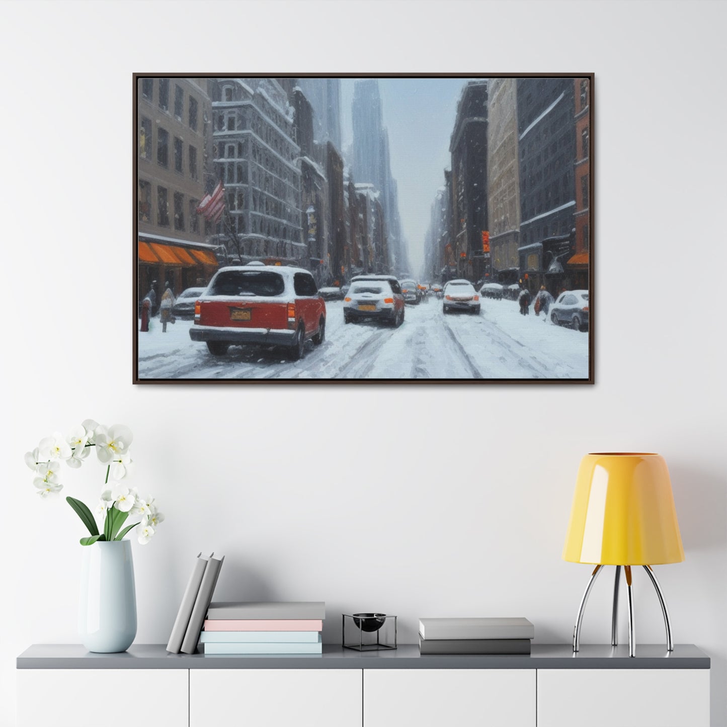 Snowy City, Wall Art, Gallery Canvas Wraps, Horizontal Frame