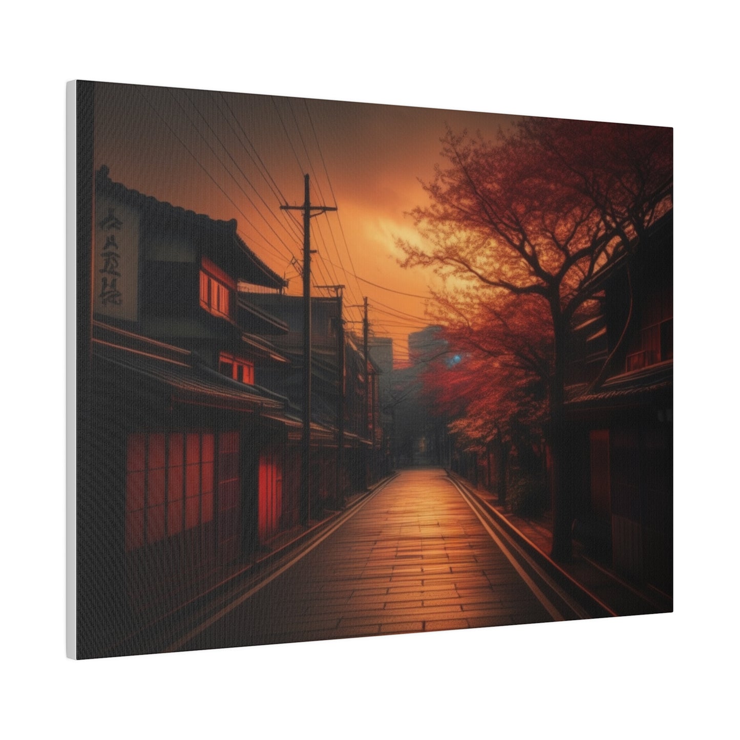 Japanese Village, Wall Art, Matte Canvas, Stretched, 0.75"