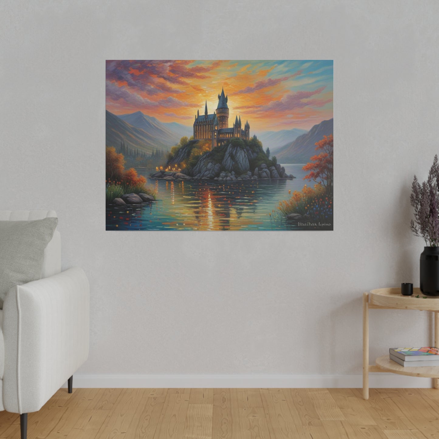 Hogwarts Like Castle, Wall Art, Matte Canvas, Stretched, 0.75"