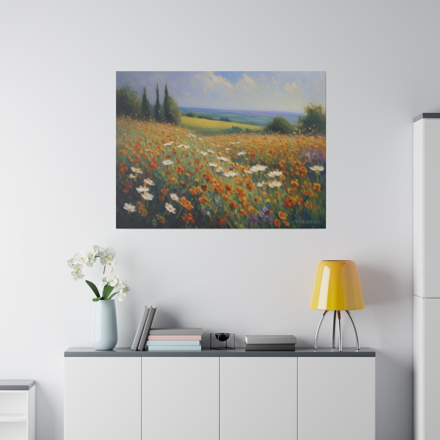 Field of flowers, Matte Canvas, Stretched, 0.75"