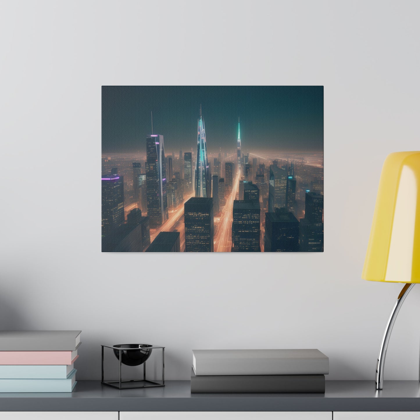 City Lights, Wall Art, Matte Canvas, Stretched, 0.75"