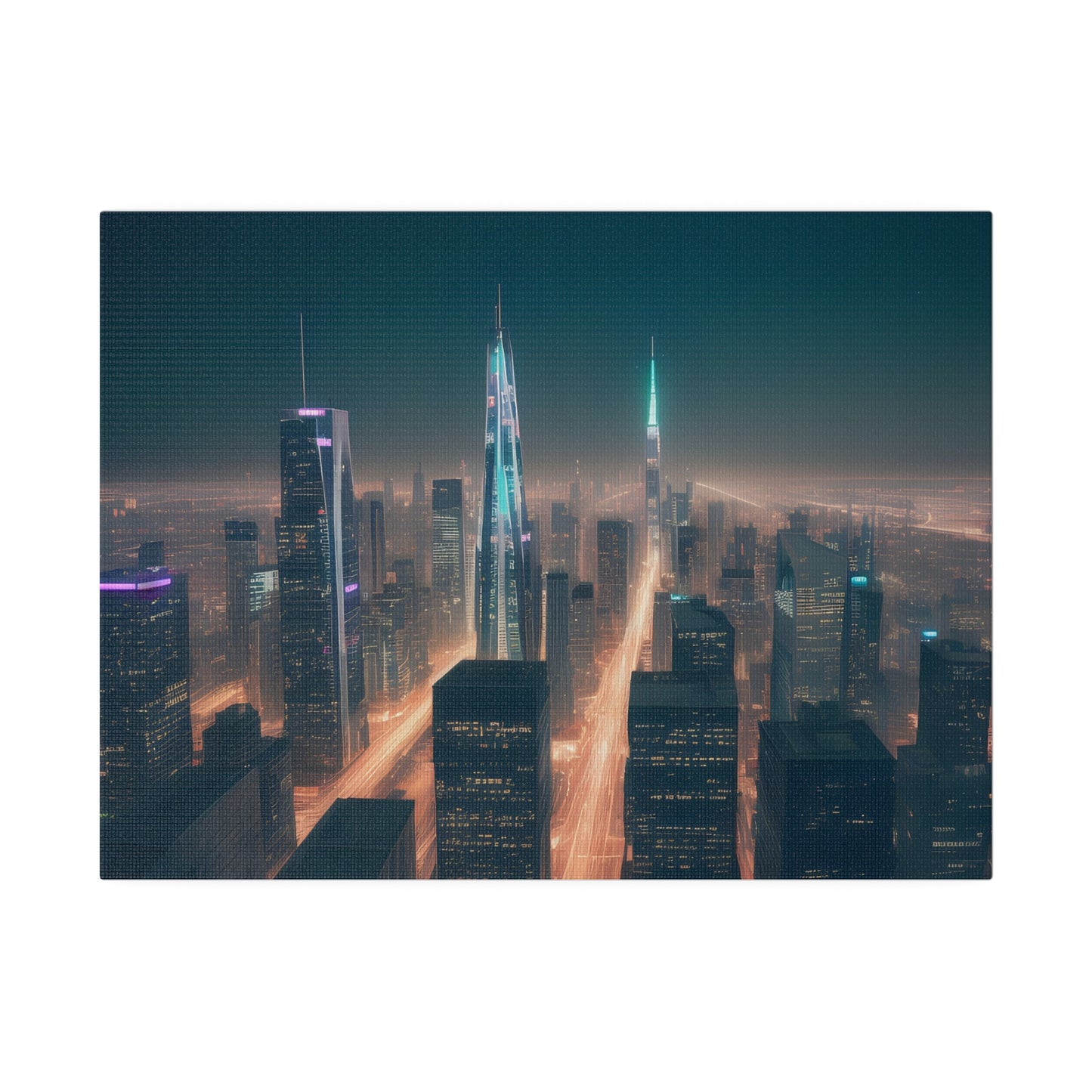 City Lights, Wall Art, Matte Canvas, Stretched, 0.75"