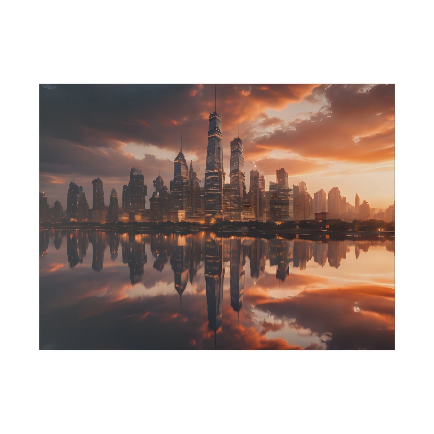 City lights, Wall Art, Matte Canvas, Stretched, 0.75"