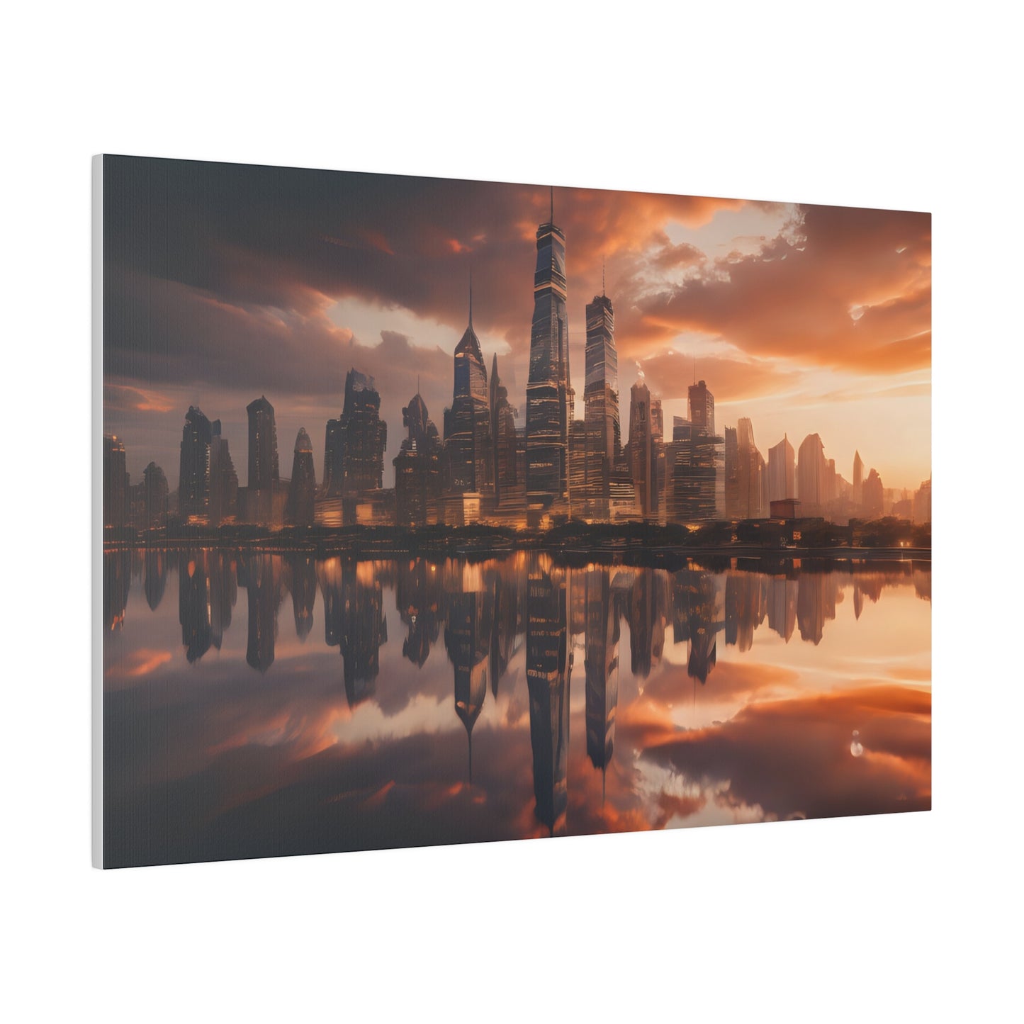 City lights, Wall Art, Matte Canvas, Stretched, 0.75"