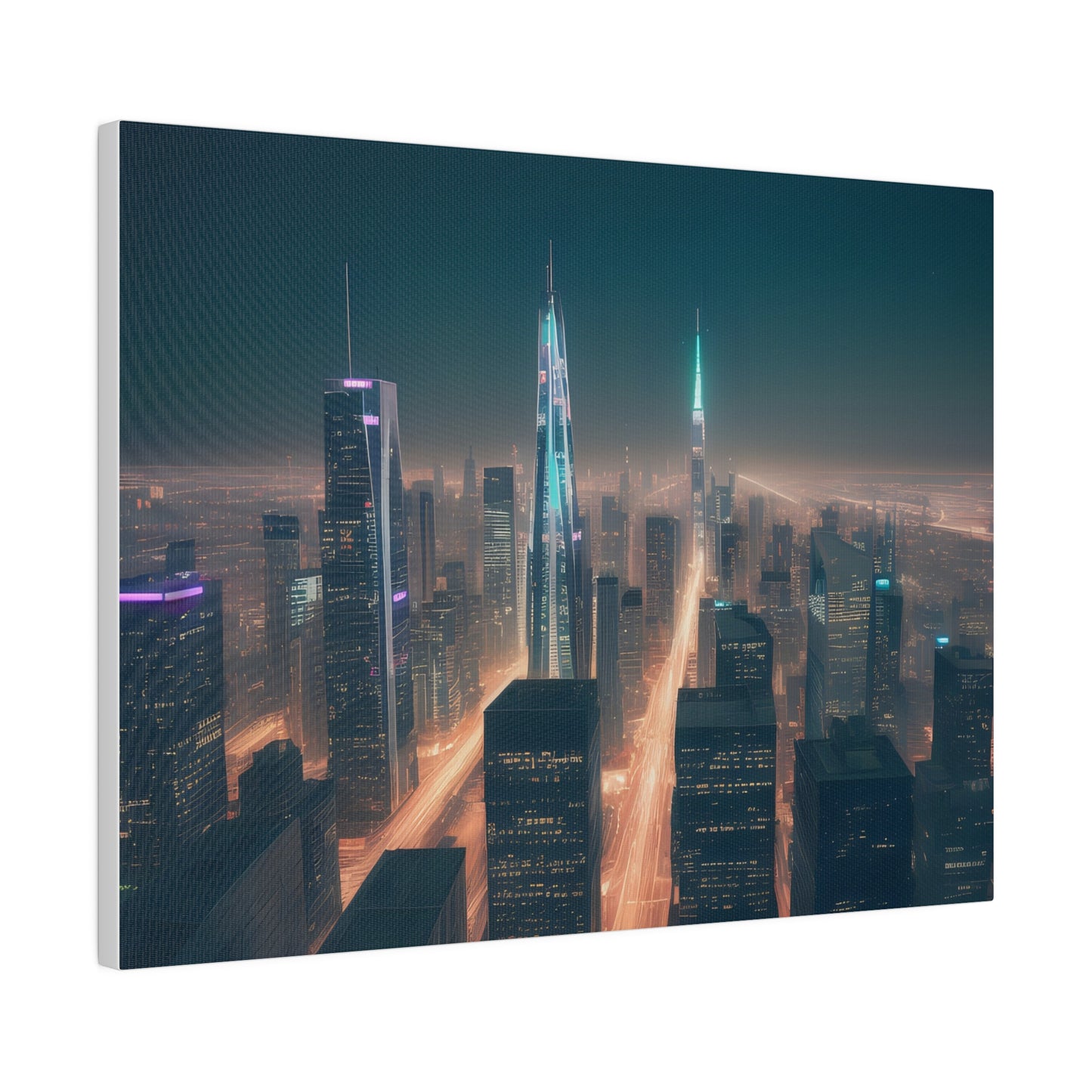 City Lights, Wall Art, Matte Canvas, Stretched, 0.75"