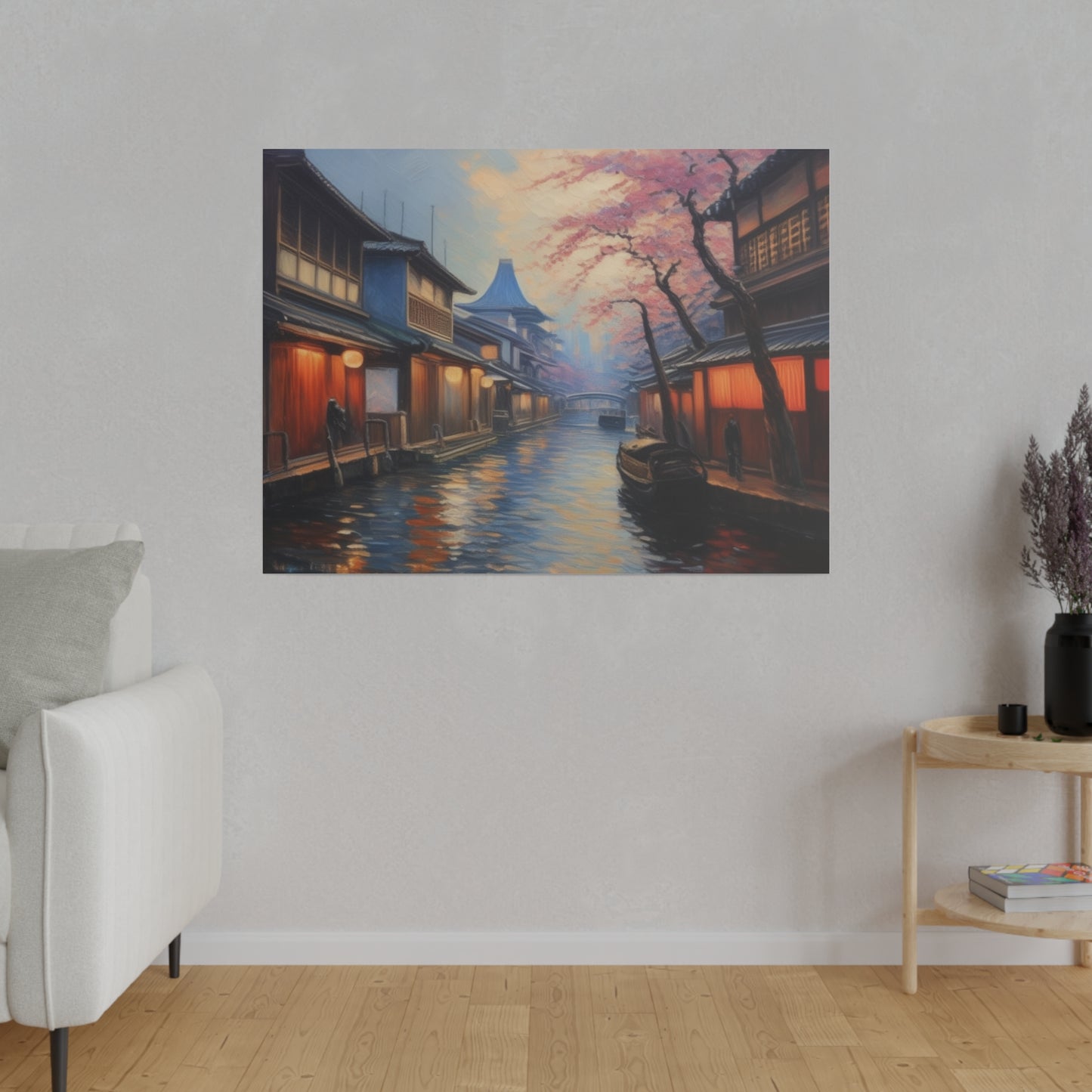 Japanese Canal, Wall Art, Matte Canvas, Stretched, 0.75"