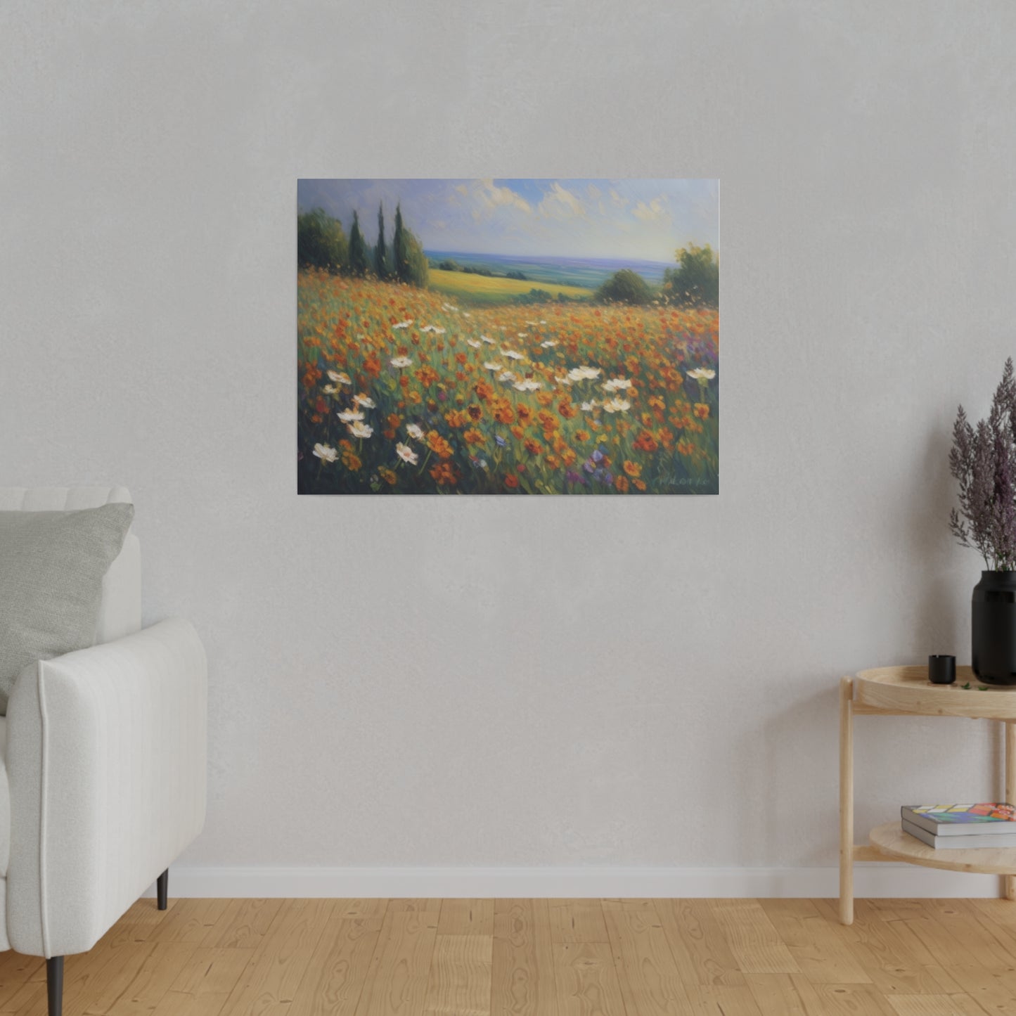 Field of flowers, Matte Canvas, Stretched, 0.75"