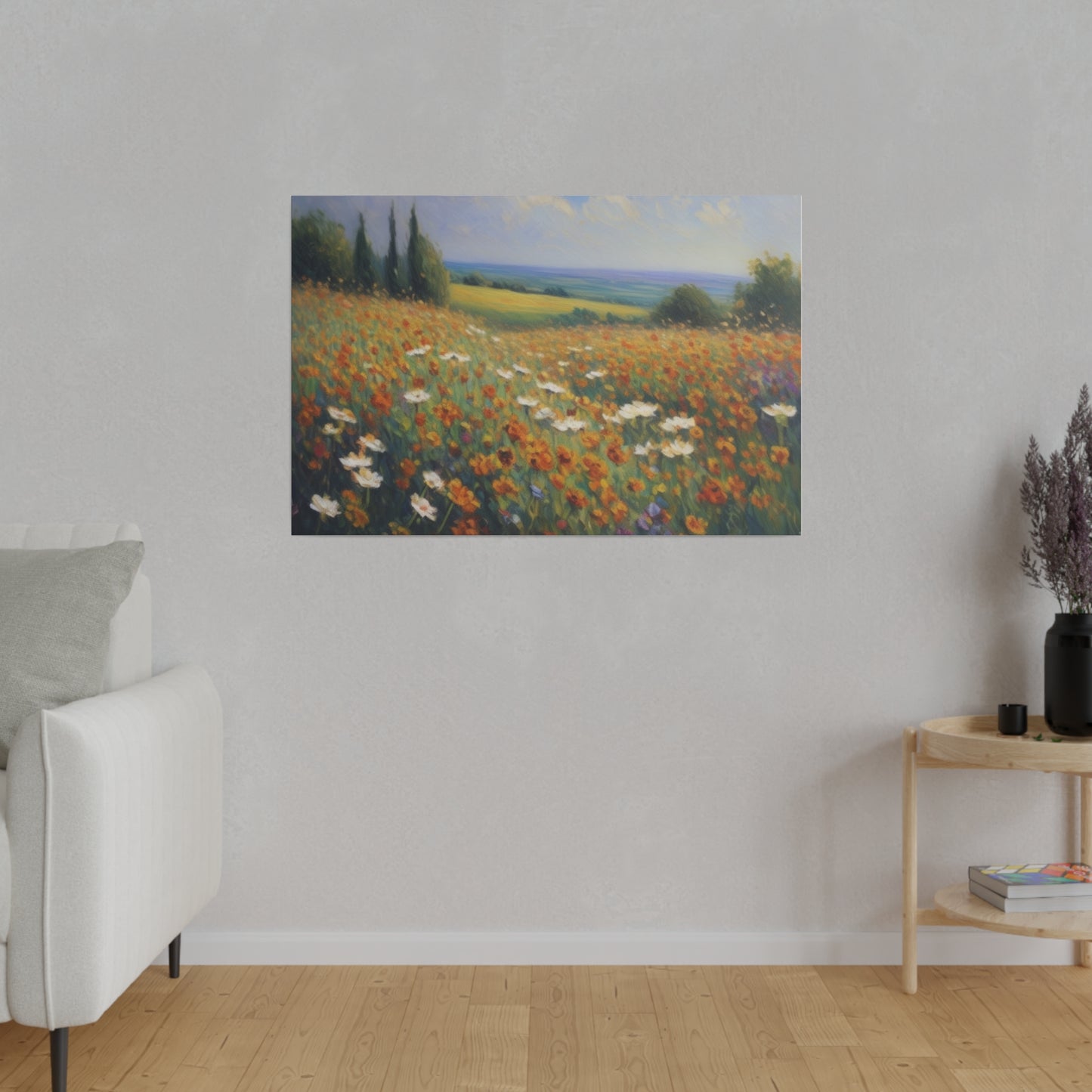 Field of flowers, Matte Canvas, Stretched, 0.75"