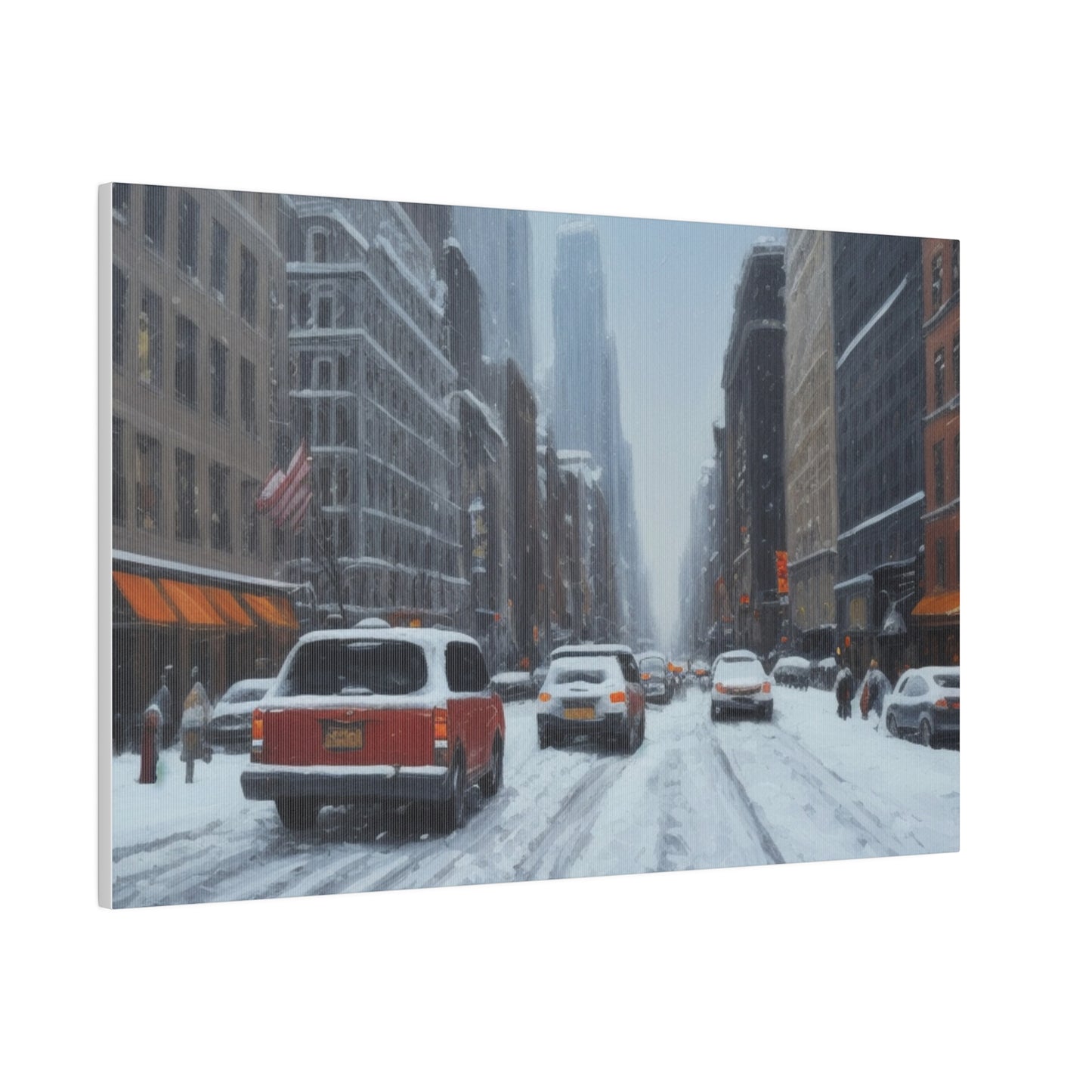 Snowy City, Wall Art, Matte Canvas, Stretched, 0.75"